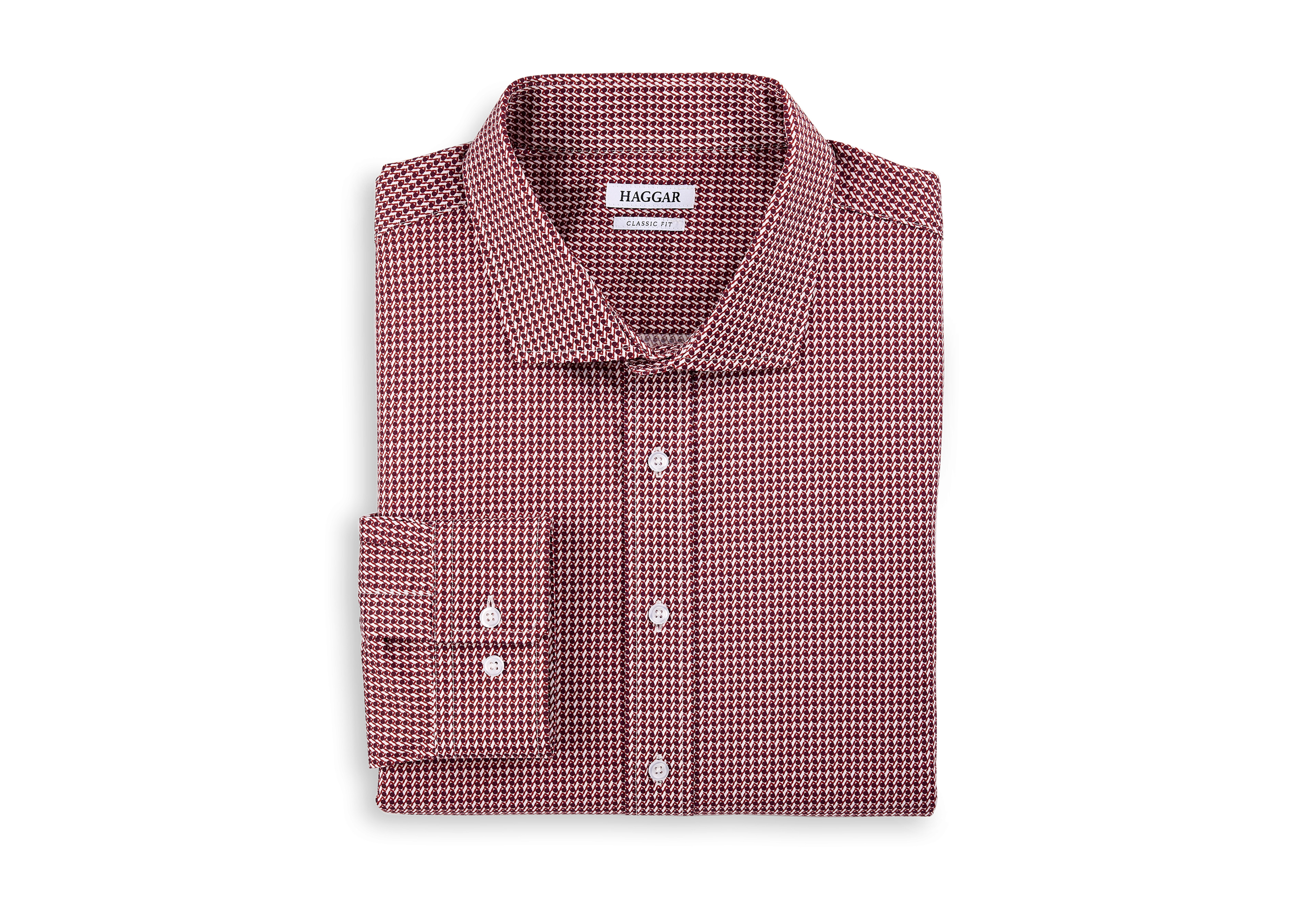 Wrinkle-Resistant Abstract Print Dress Shirt