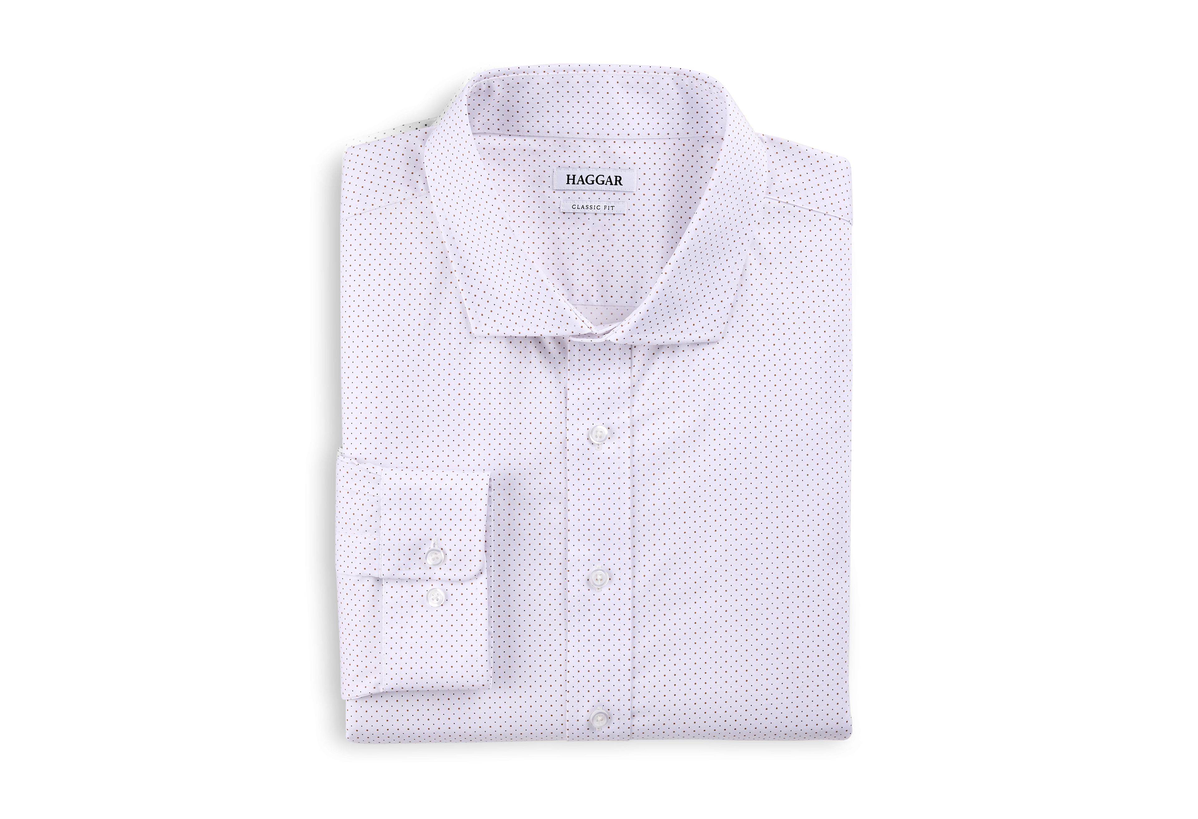 Wrinkle-Resistant Dot Patterned Dress Shirt