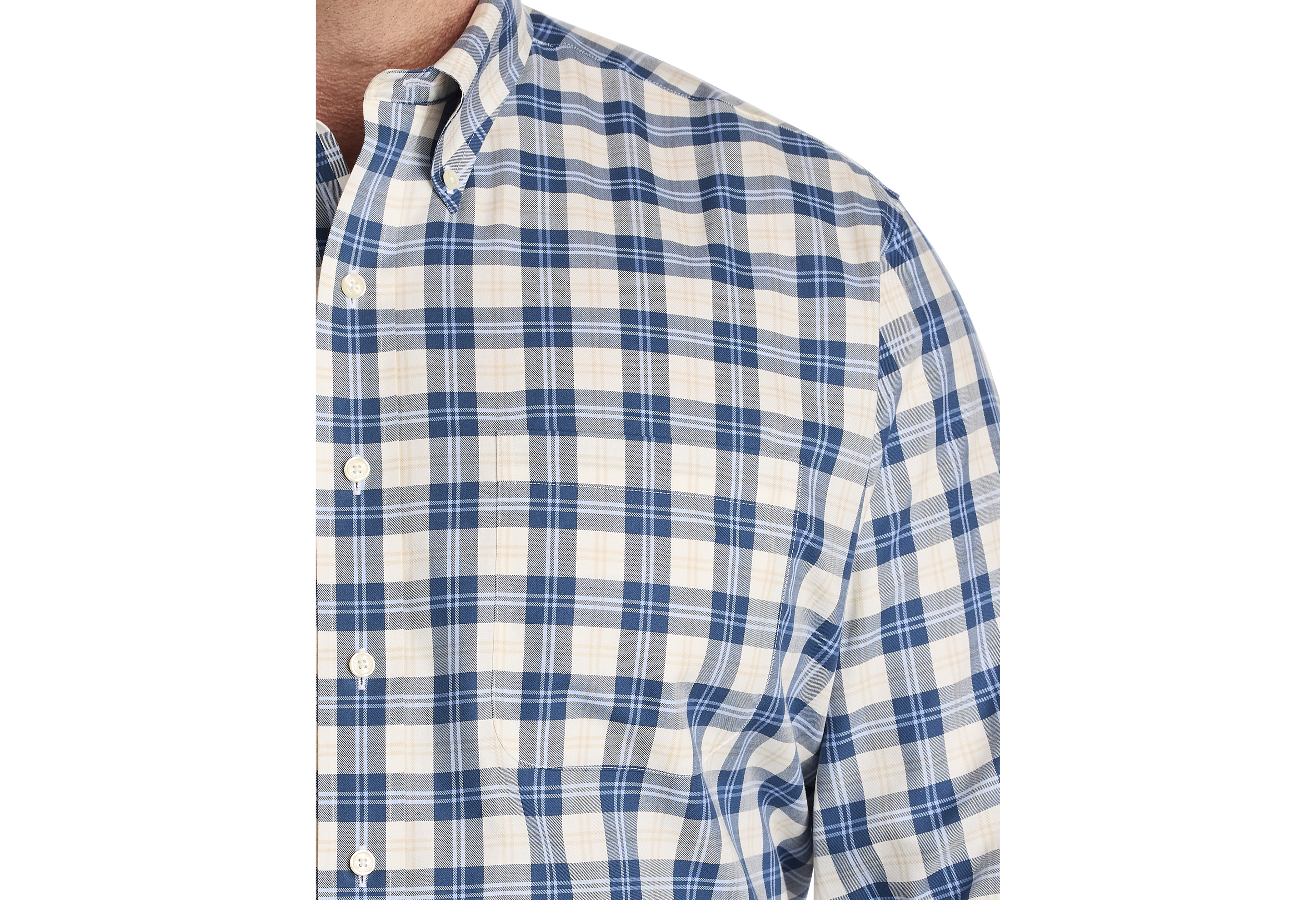 Non-Iron Plaid Twill Sport Shirt