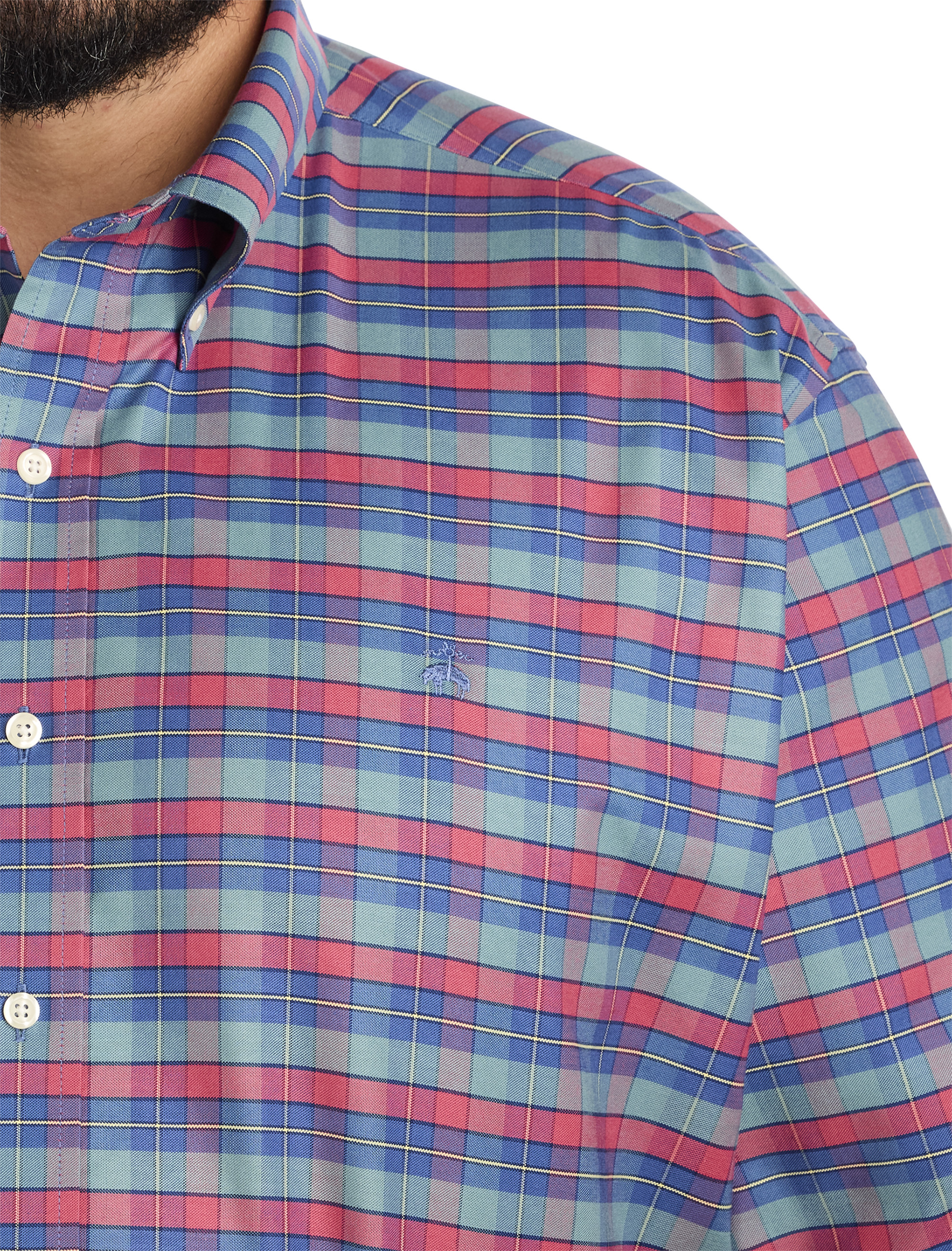 Non-Iron Oxford Plaid Sport Shirt