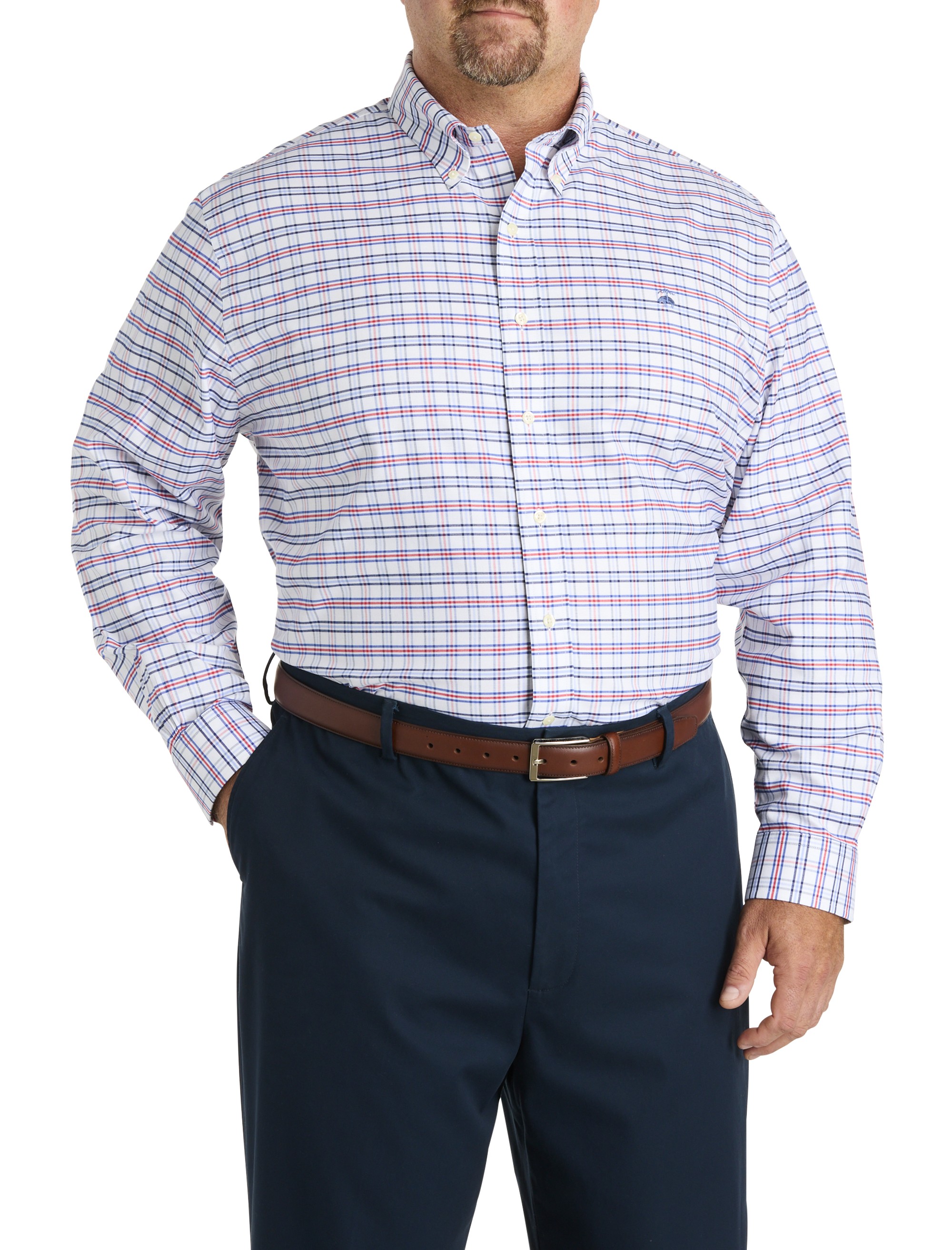 Non-Iron Triple Windowpane Sport Shirt - thumbnail 2
