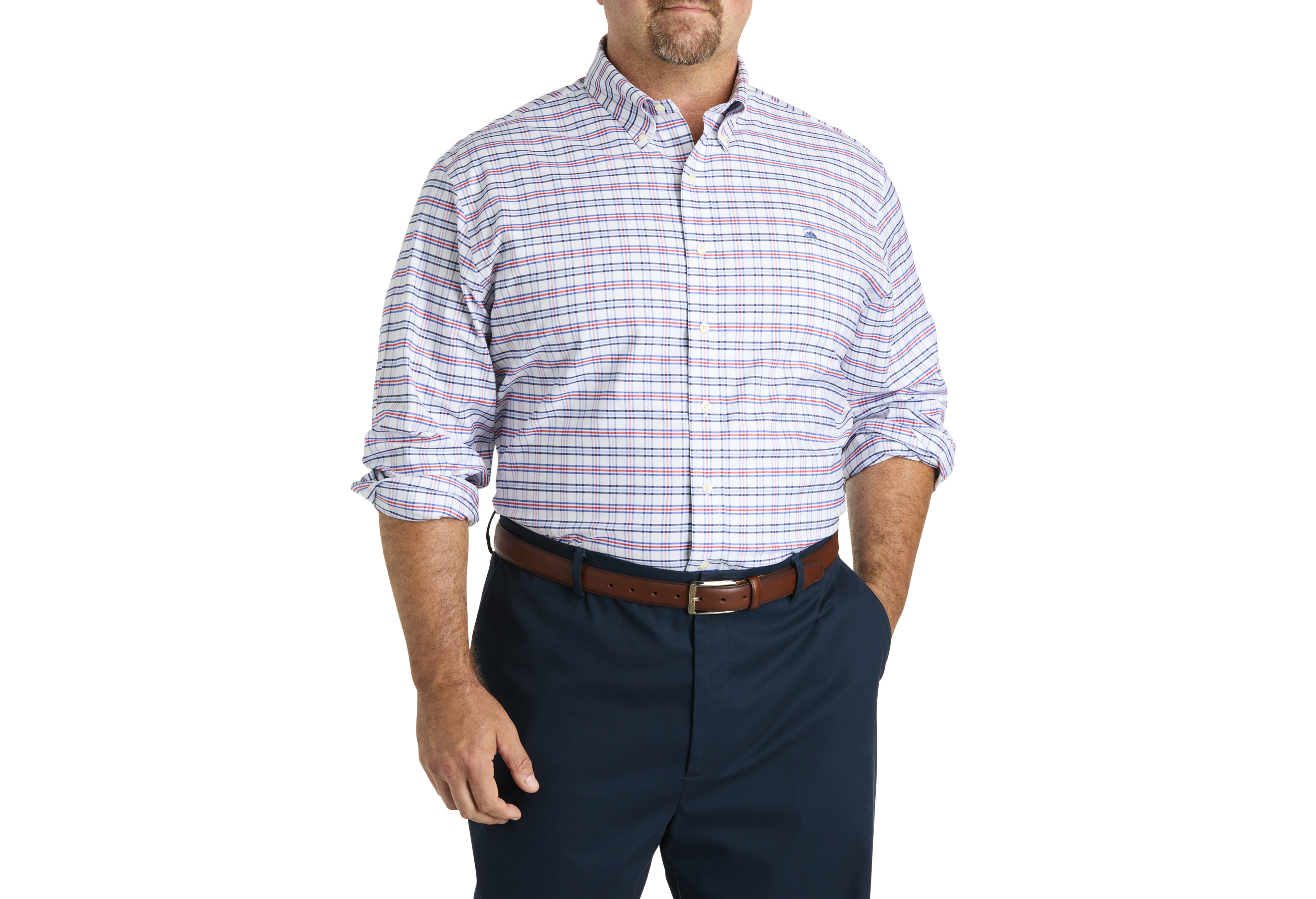 Non-Iron Triple Windowpane Sport Shirt