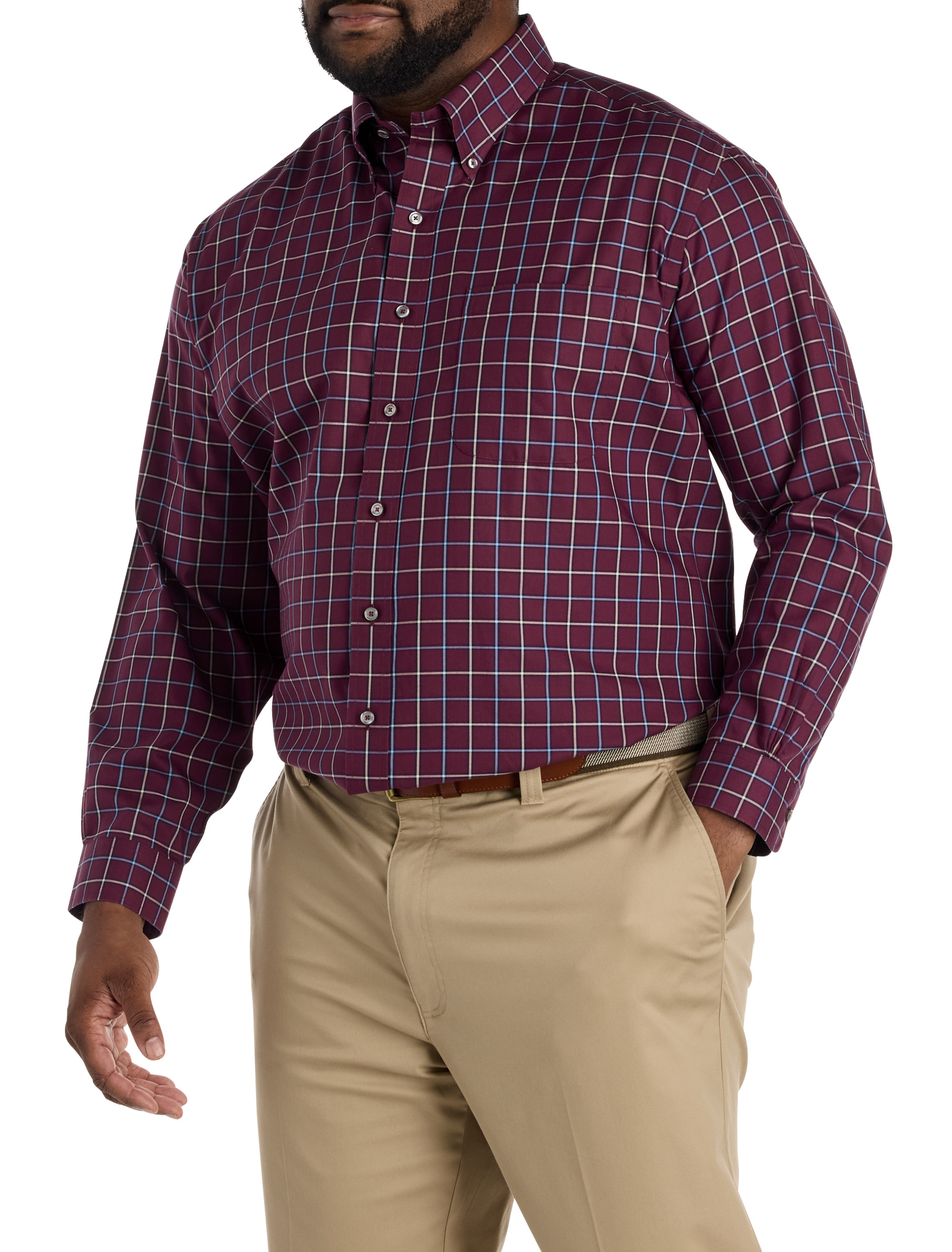 Non-Iron Windowpane Sport Shirt