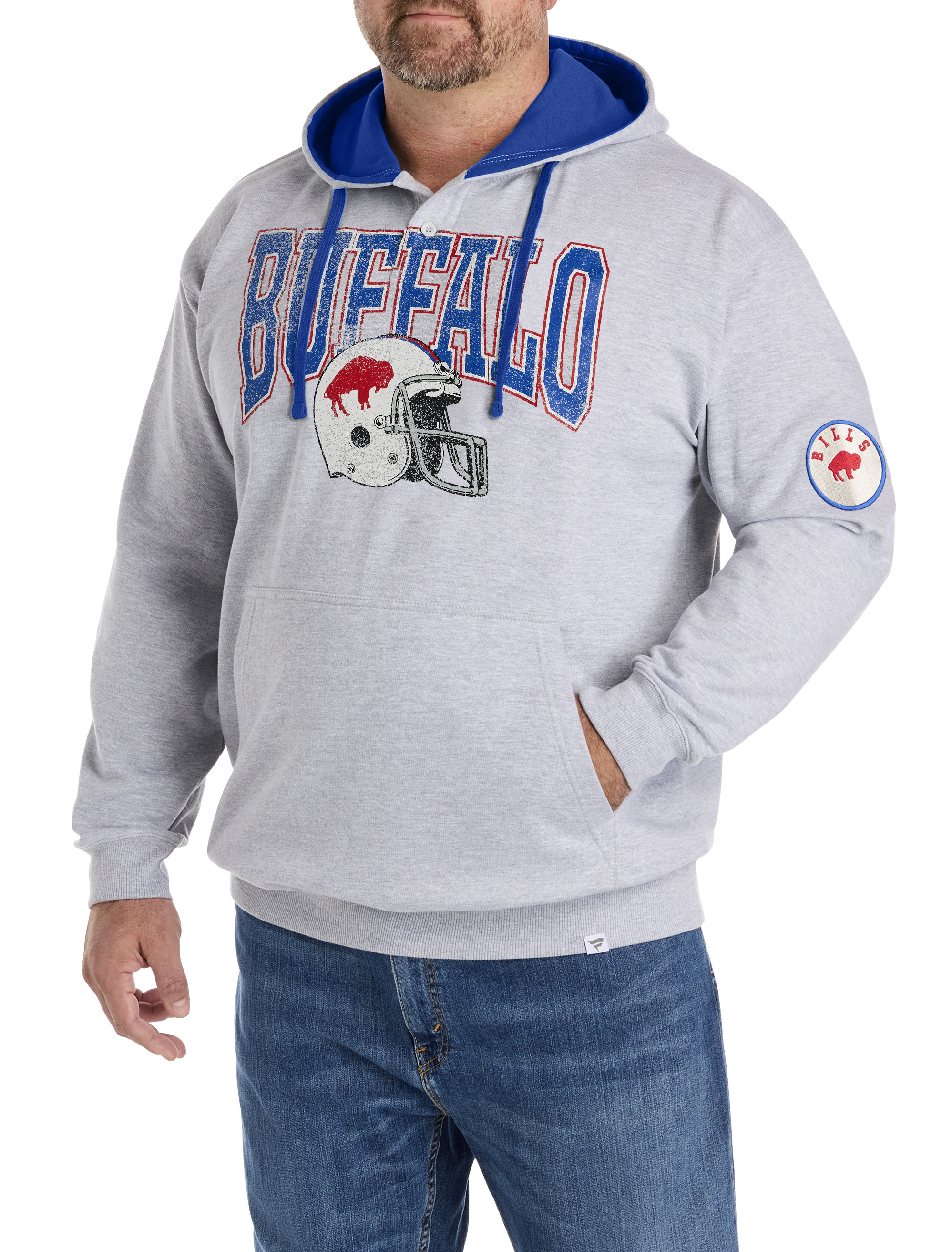 Button-Neck Hoodie