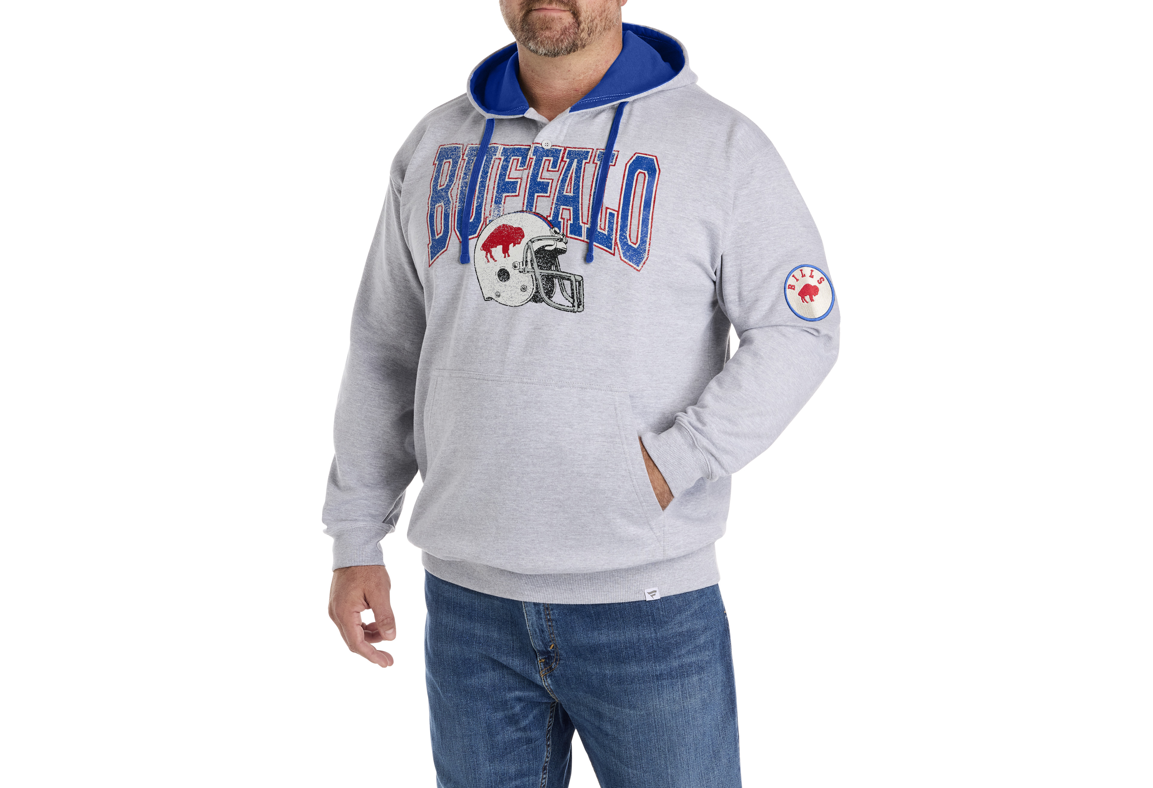 Button-Neck Hoodie