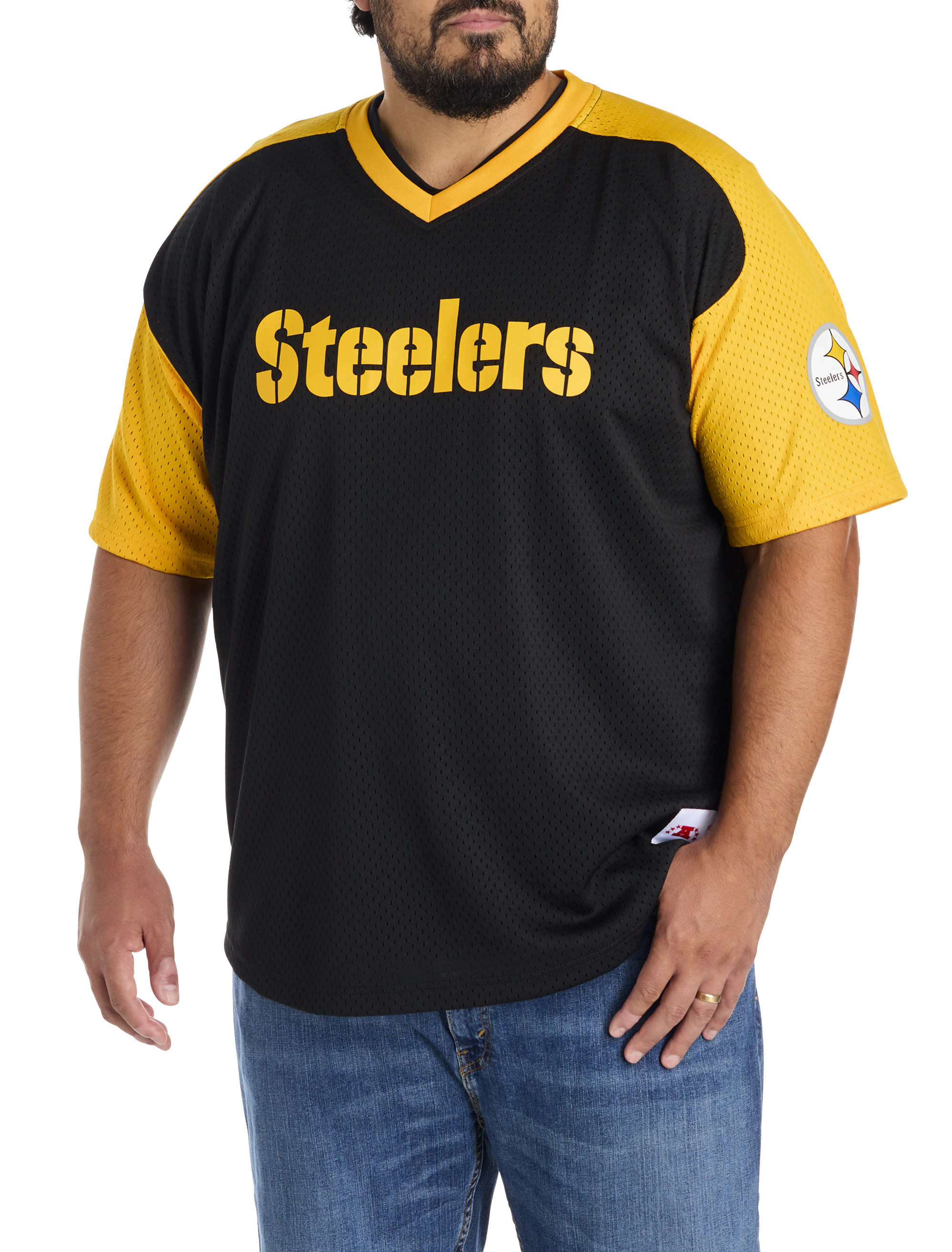Big + Tall | NFL Colorblocked V-Neck Mesh Jersey | DXL