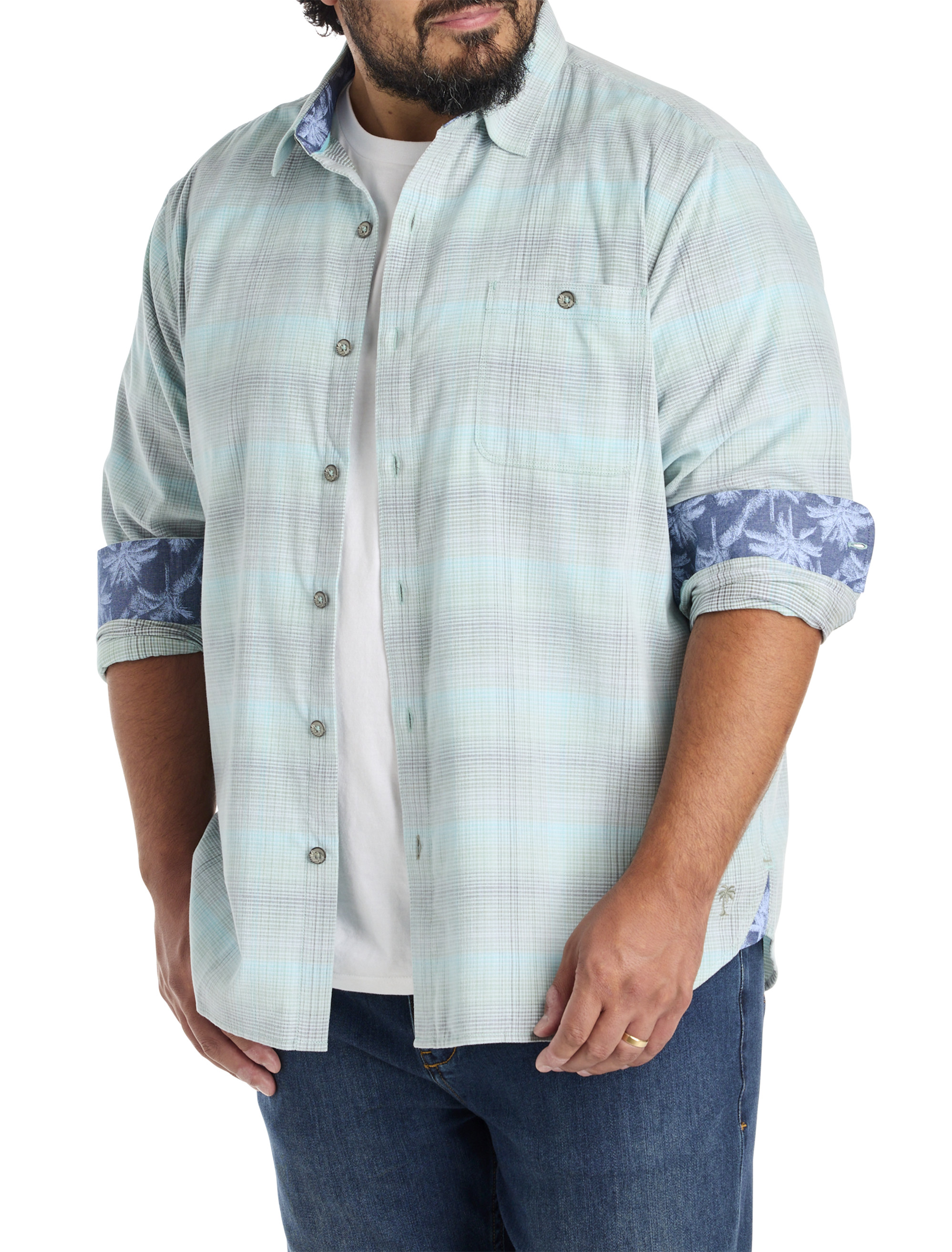 Tommy Bahama Coastline Cord Sun Fade Shirt - Bering Blue Big & Tall main image 0