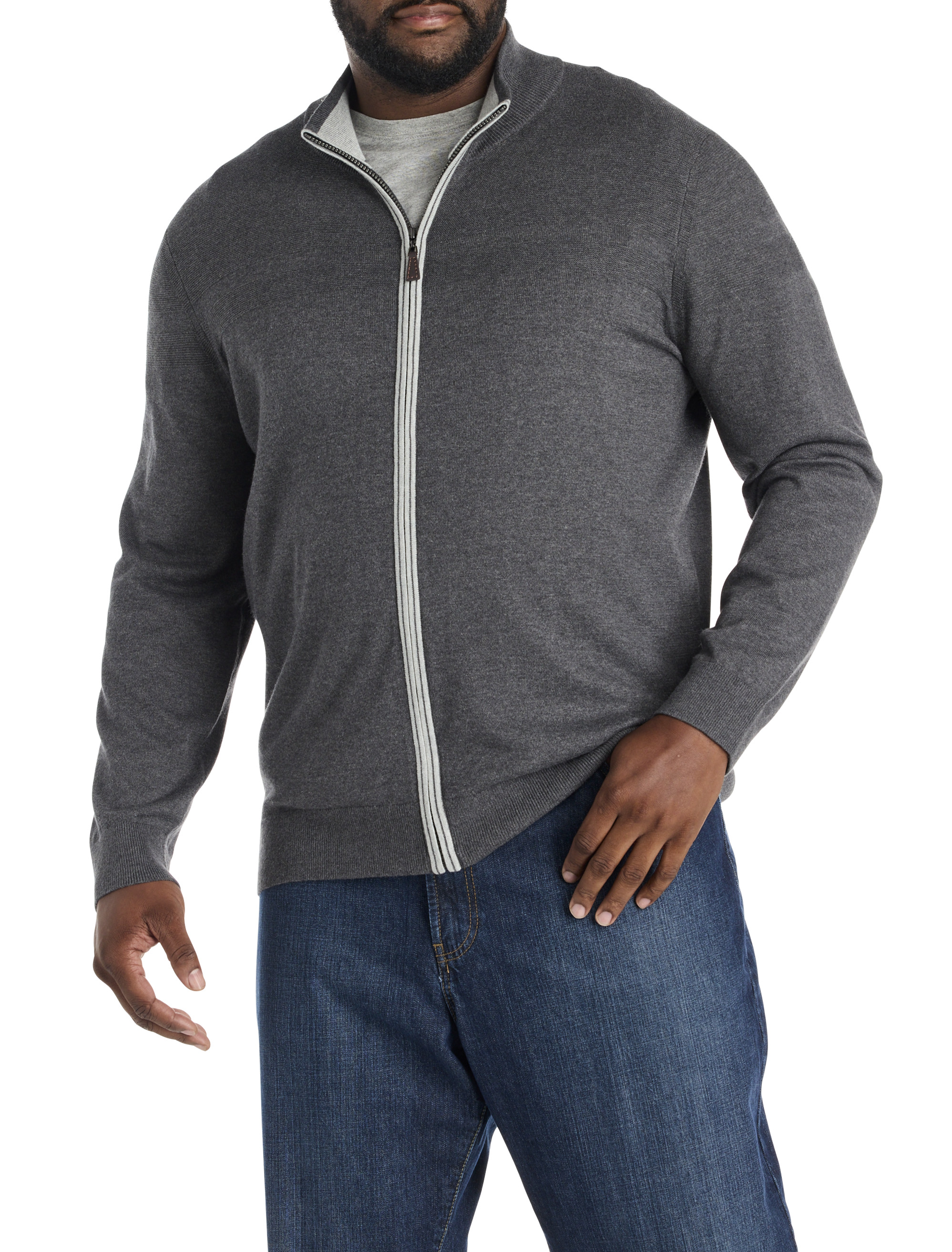 Mockneck Zip-Front Sweater