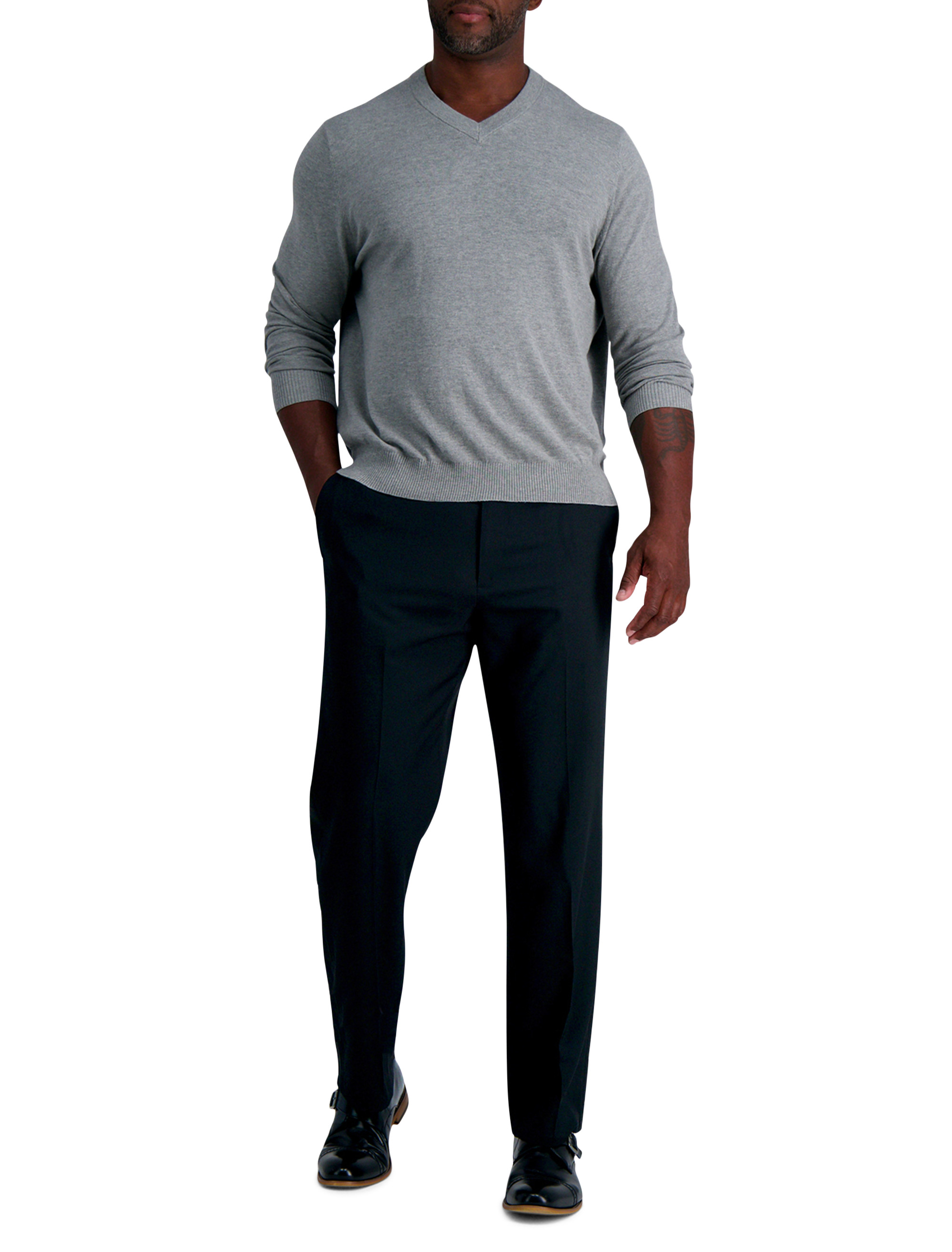 Premium Comfort Stretch Flat-Front Dress Pants