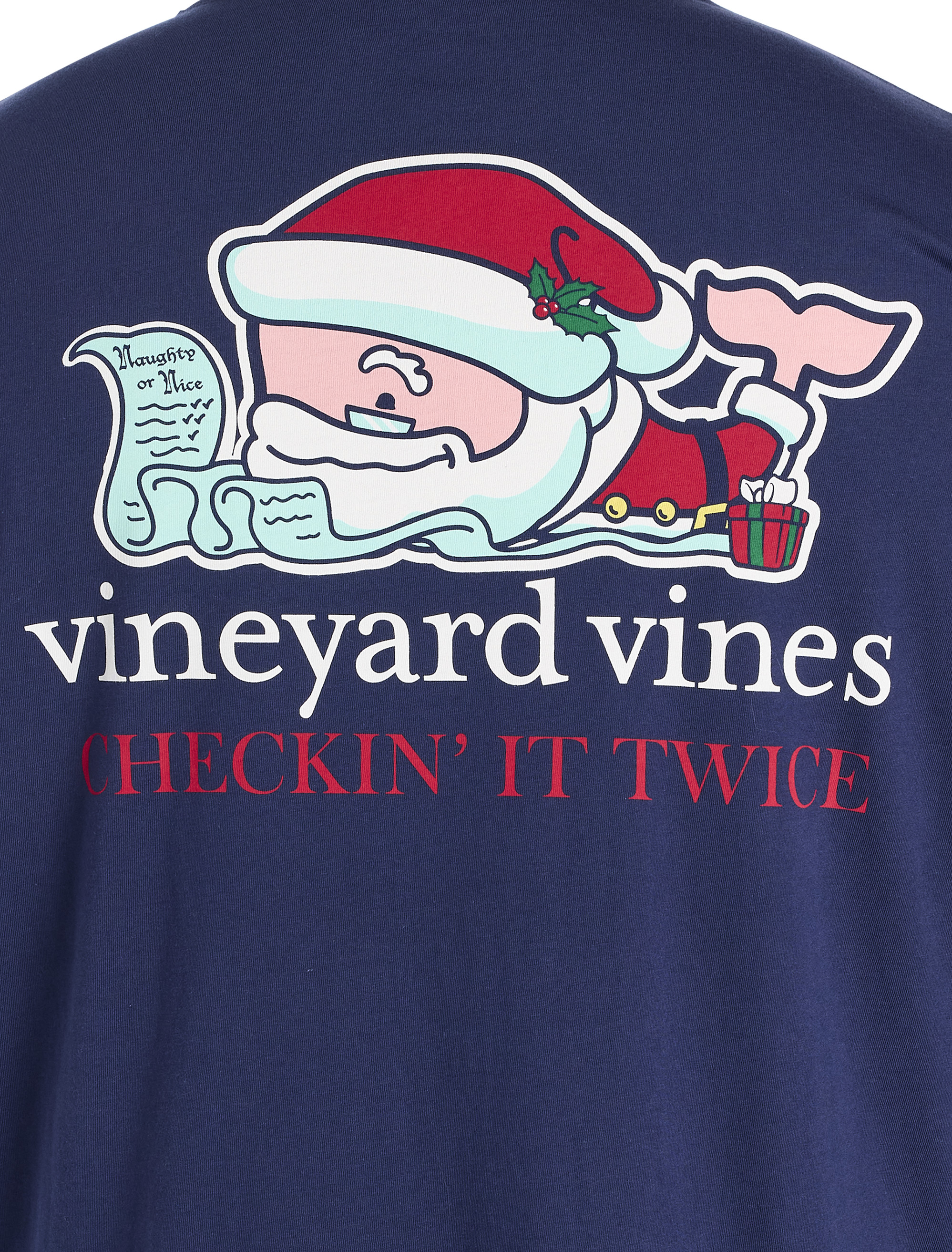 Santa Whale Long-Sleeve Pocket T-Shirt