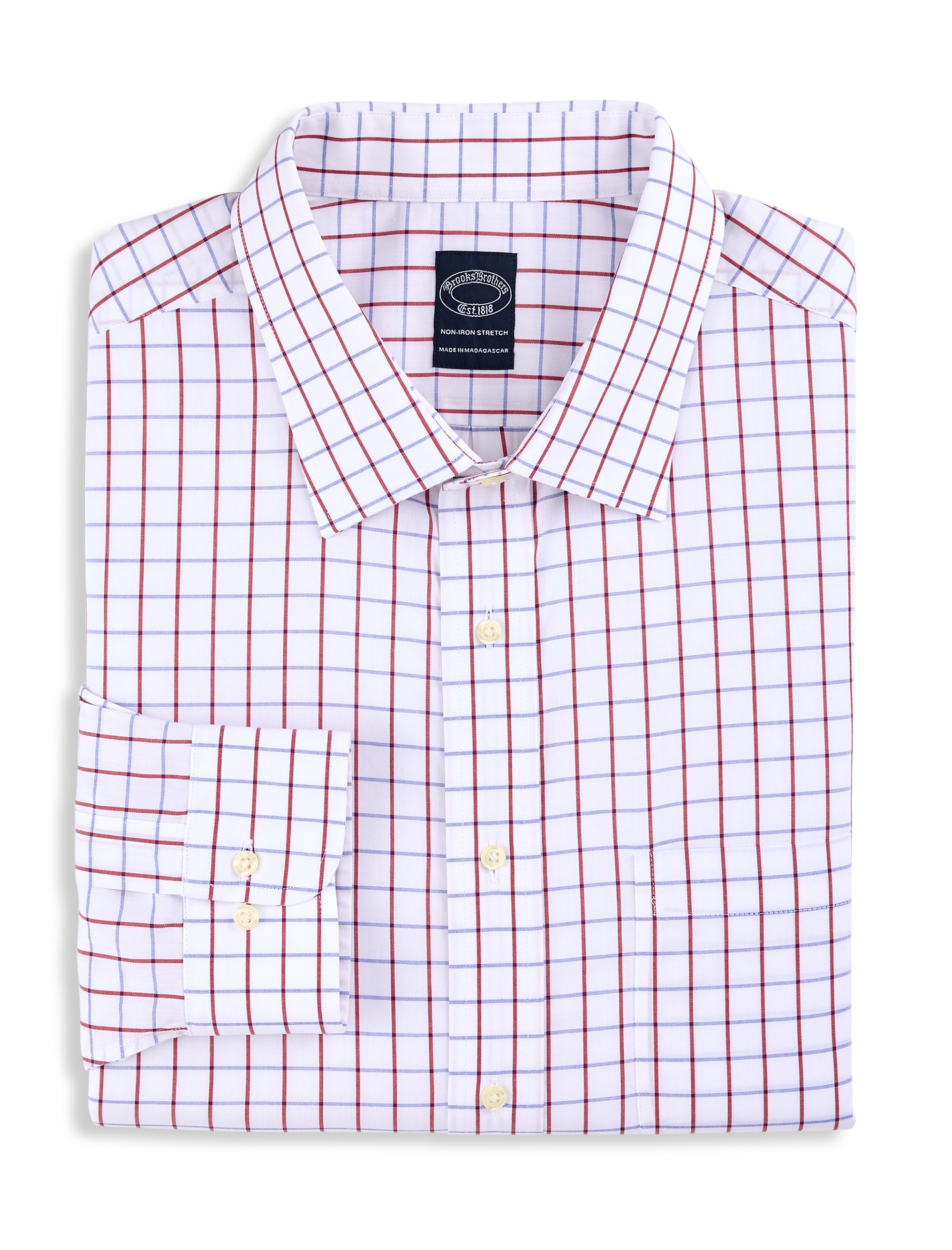 Non-Iron Windowpane Dress Shirt