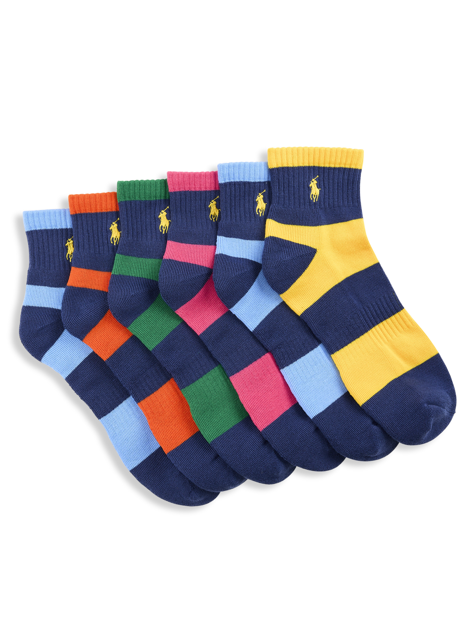 6-pk Rugby 1/4-Top Socks