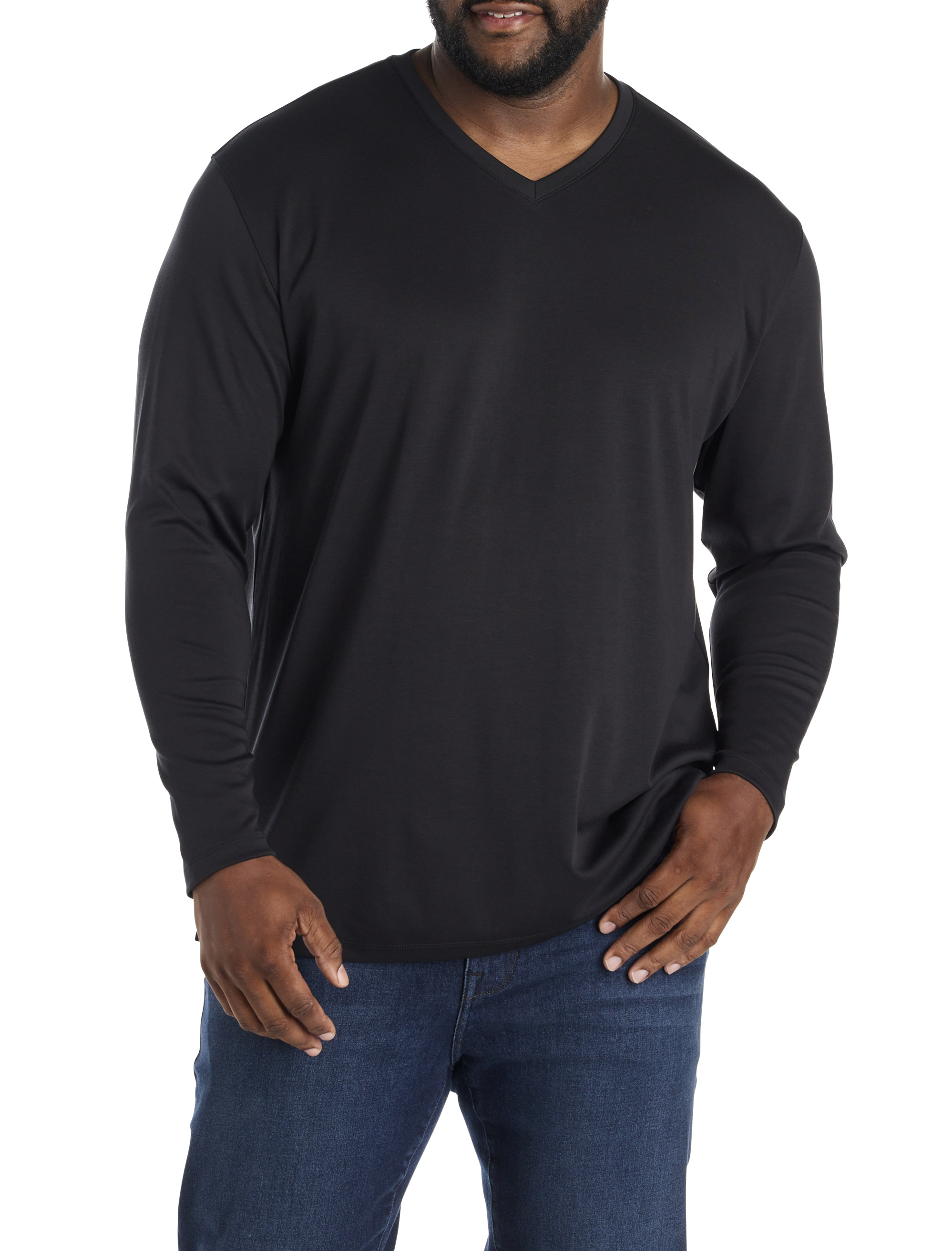Men's Long Sleeve Black Shirts | DXL