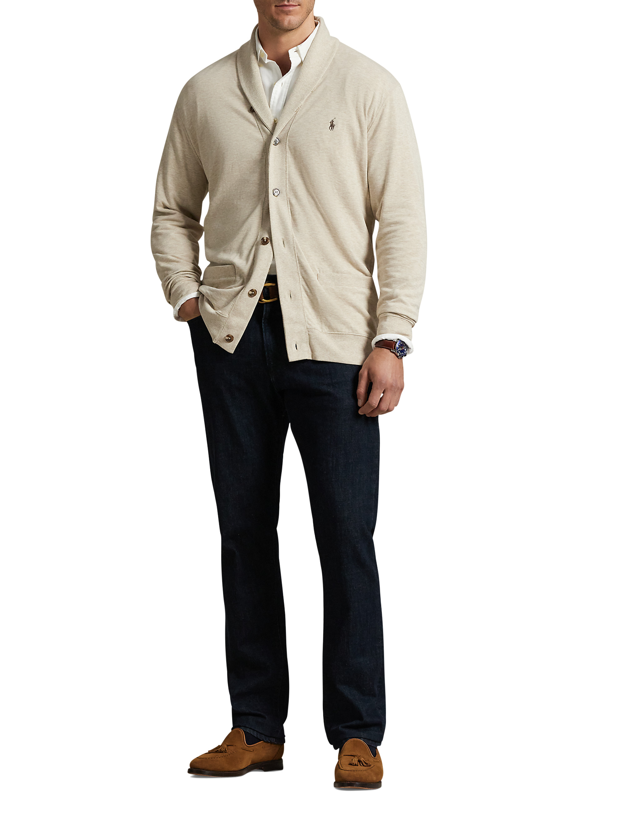 Big + Tall | Polo Ralph Lauren Luxury Jersey Cardigan | DXL