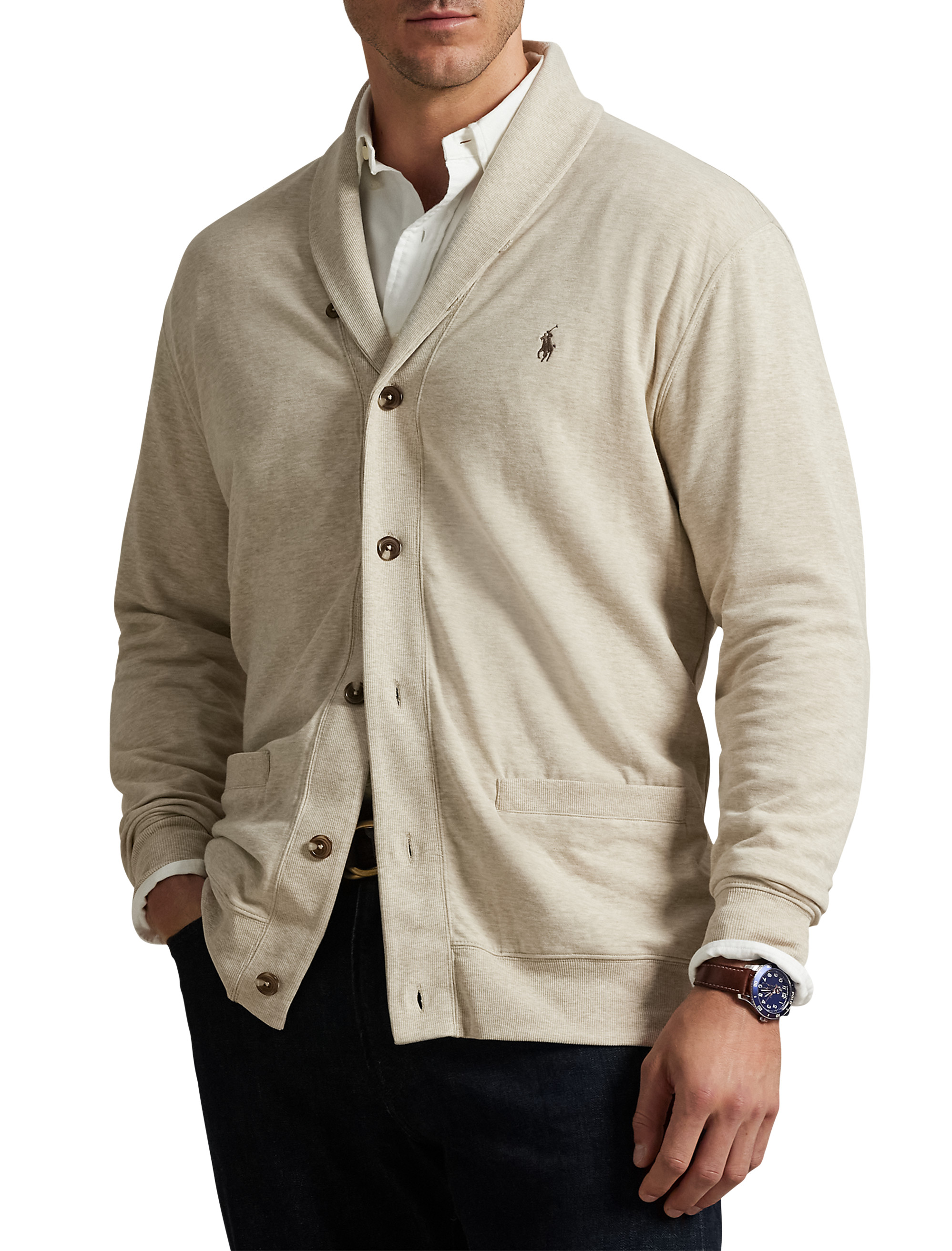 Big + Tall | Polo Ralph Lauren Luxury Jersey Cardigan | DXL