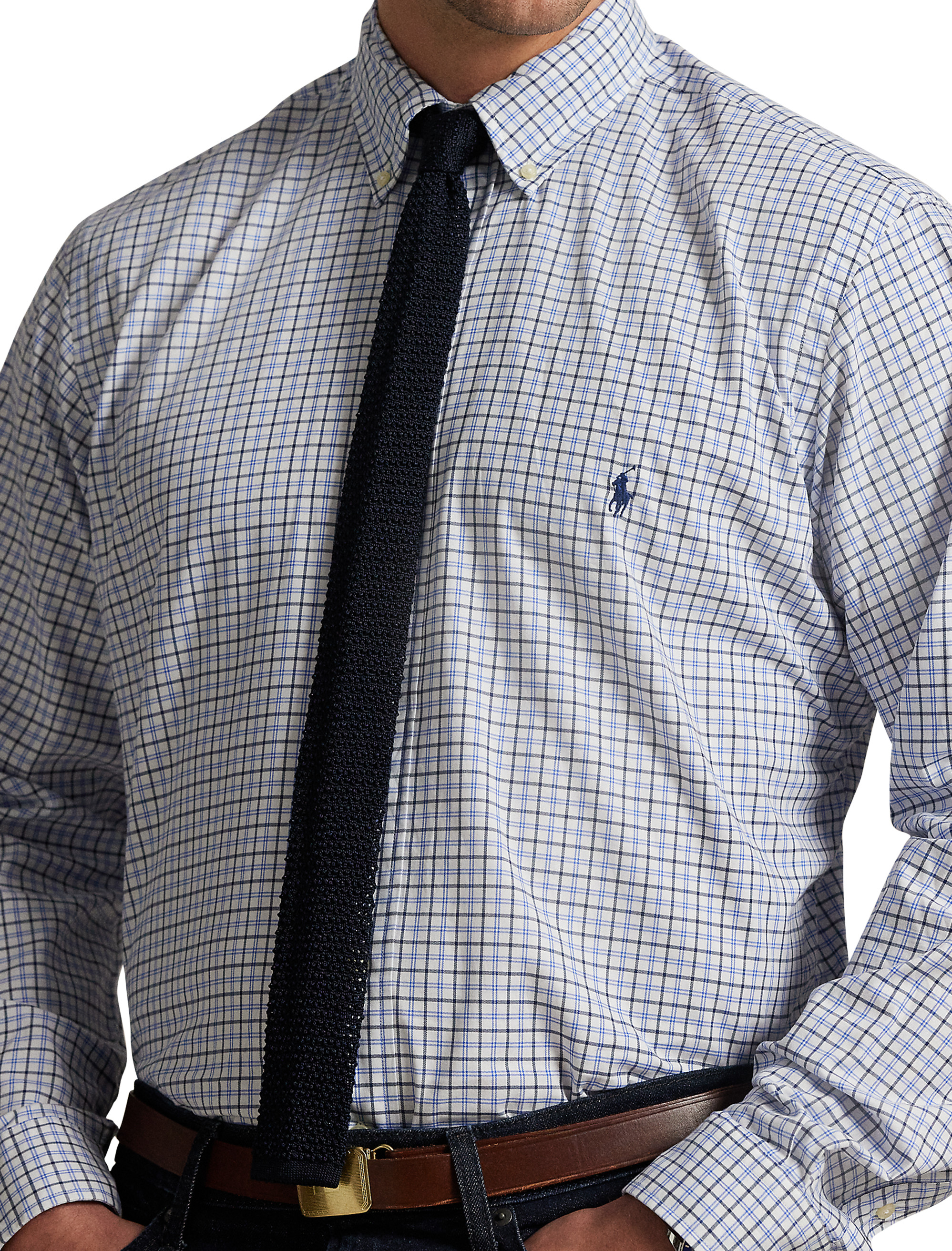 Multi Plaid Twill Sport Shirt