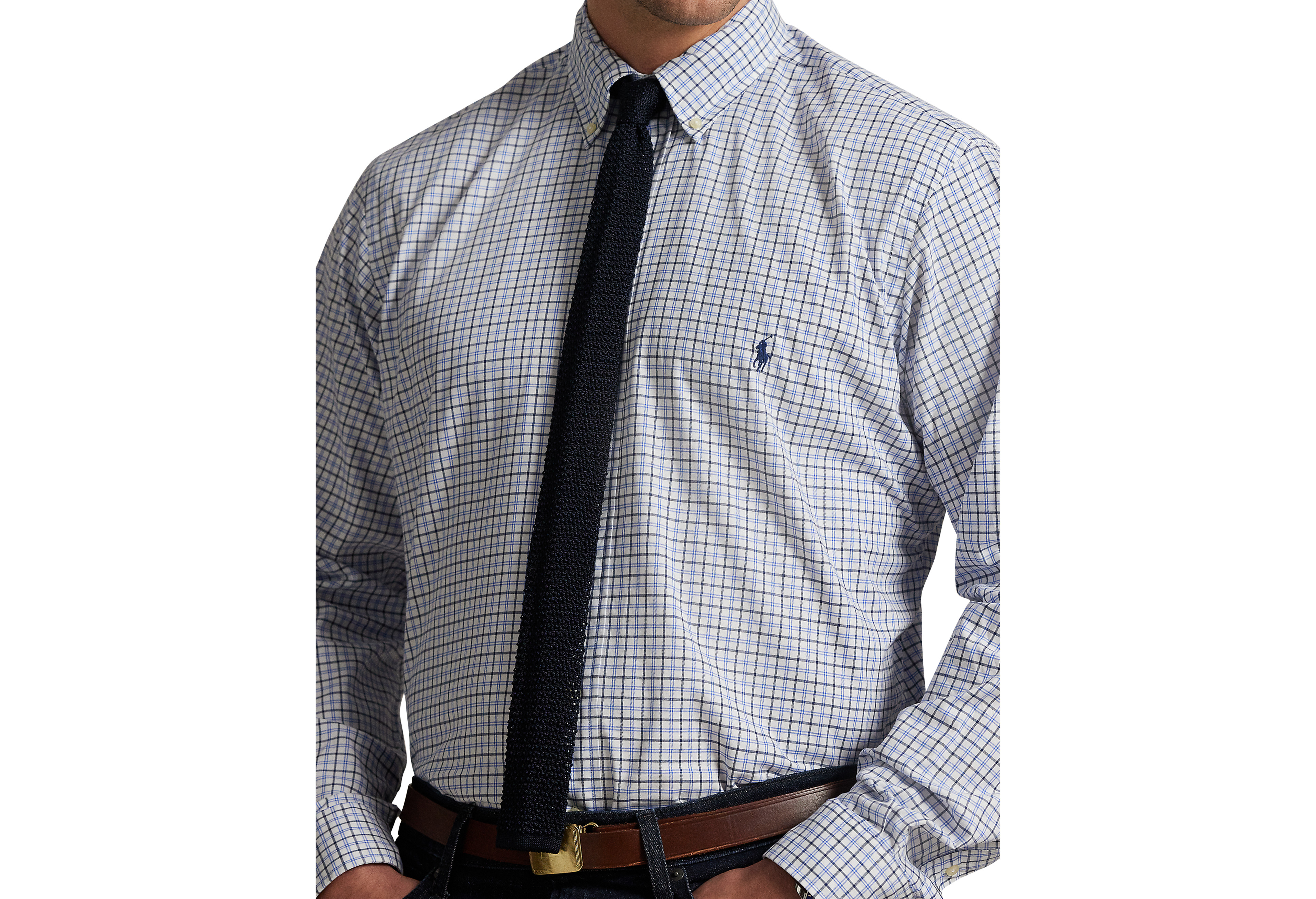 Multi Plaid Twill Sport Shirt