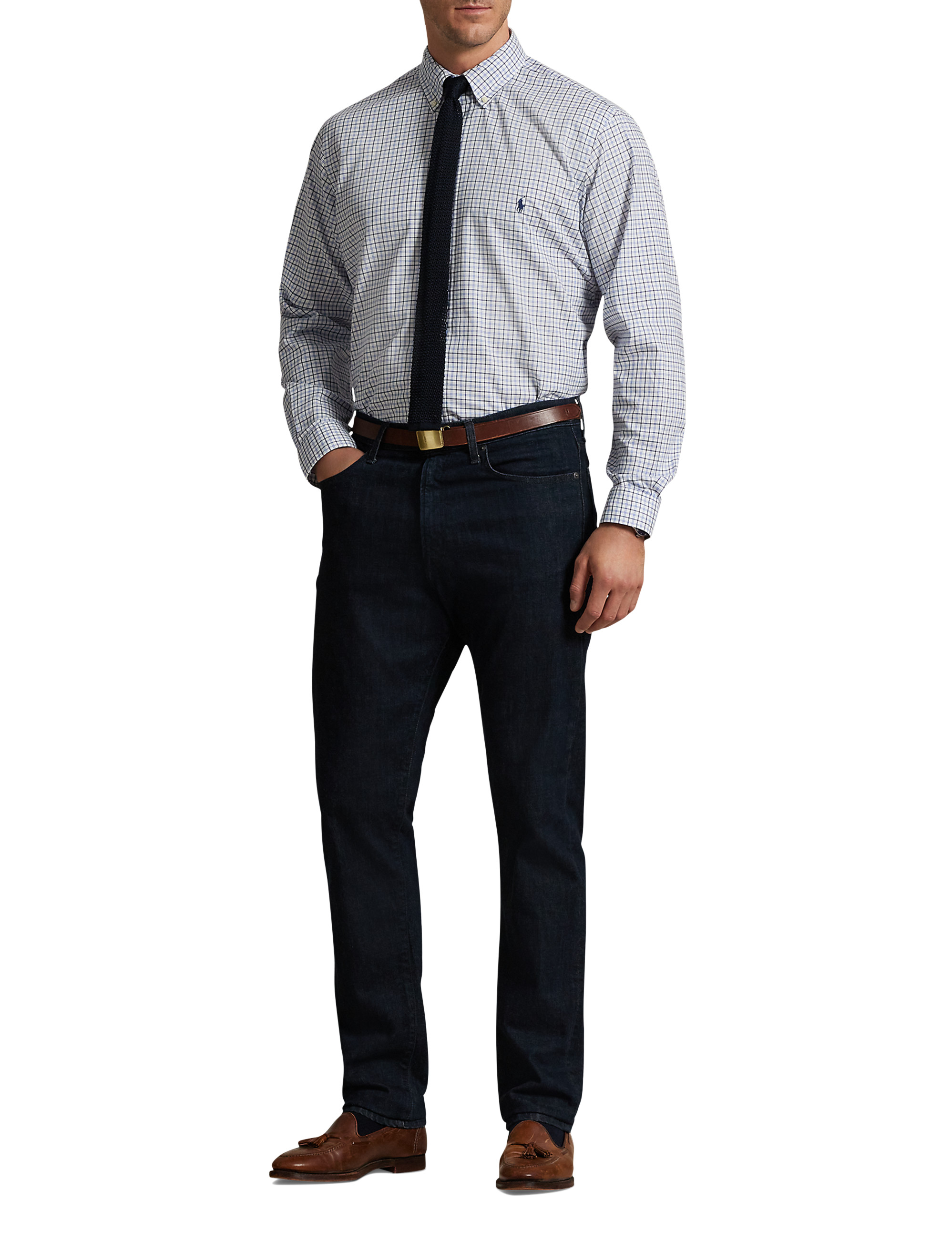 Multi Plaid Twill Sport Shirt