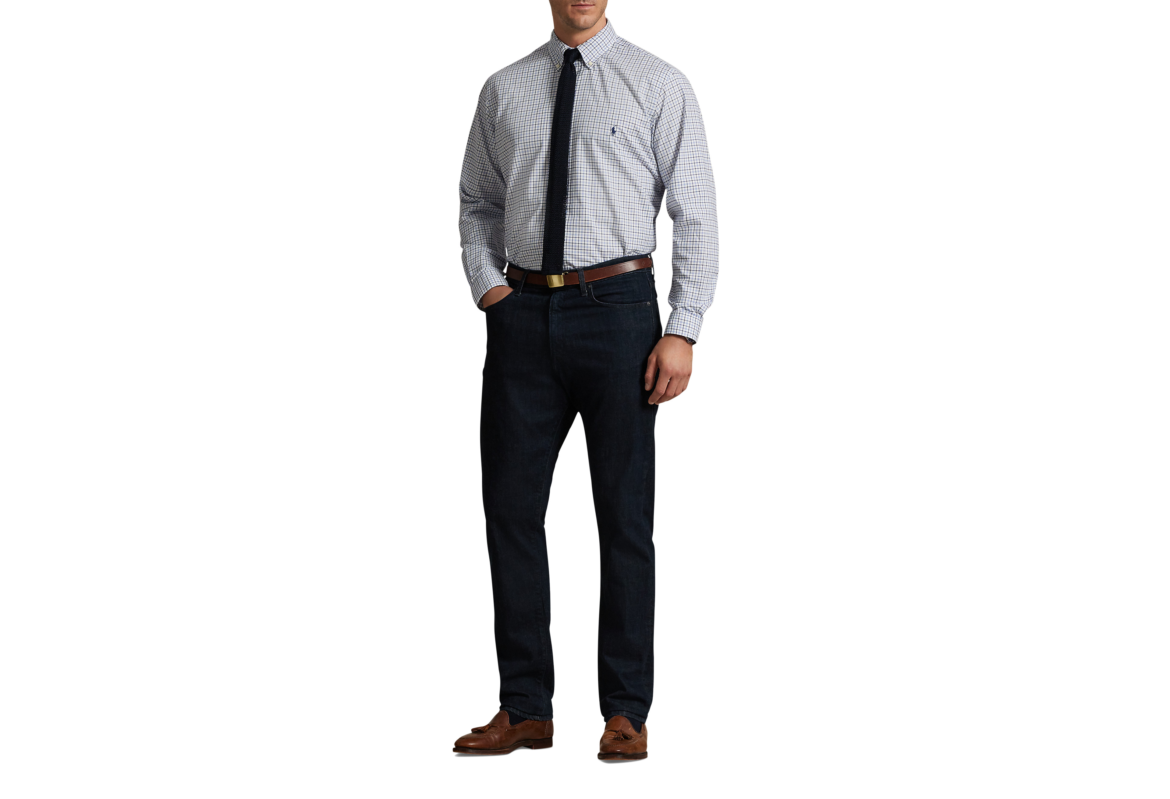 Multi Plaid Twill Sport Shirt