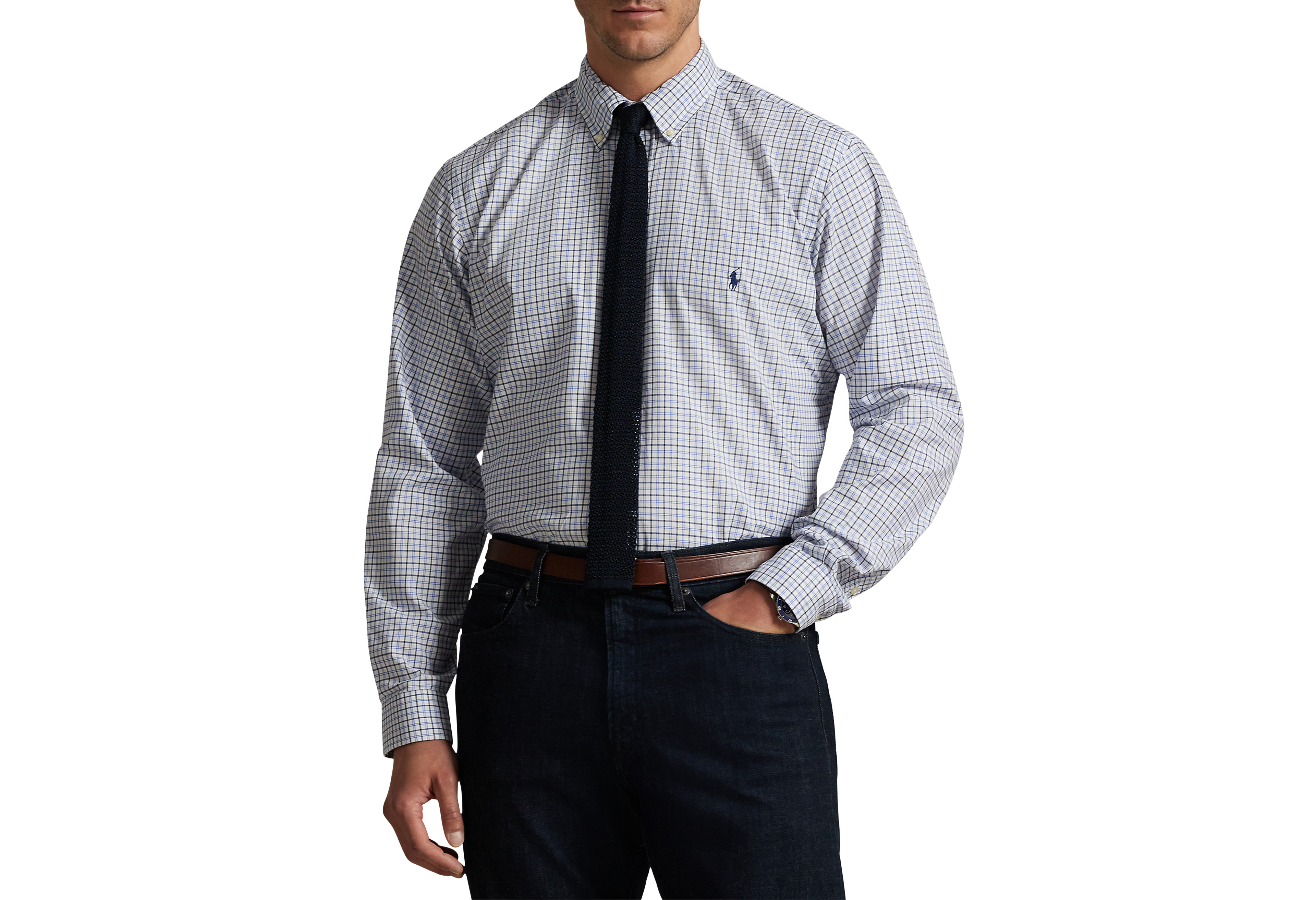 Multi Plaid Twill Sport Shirt