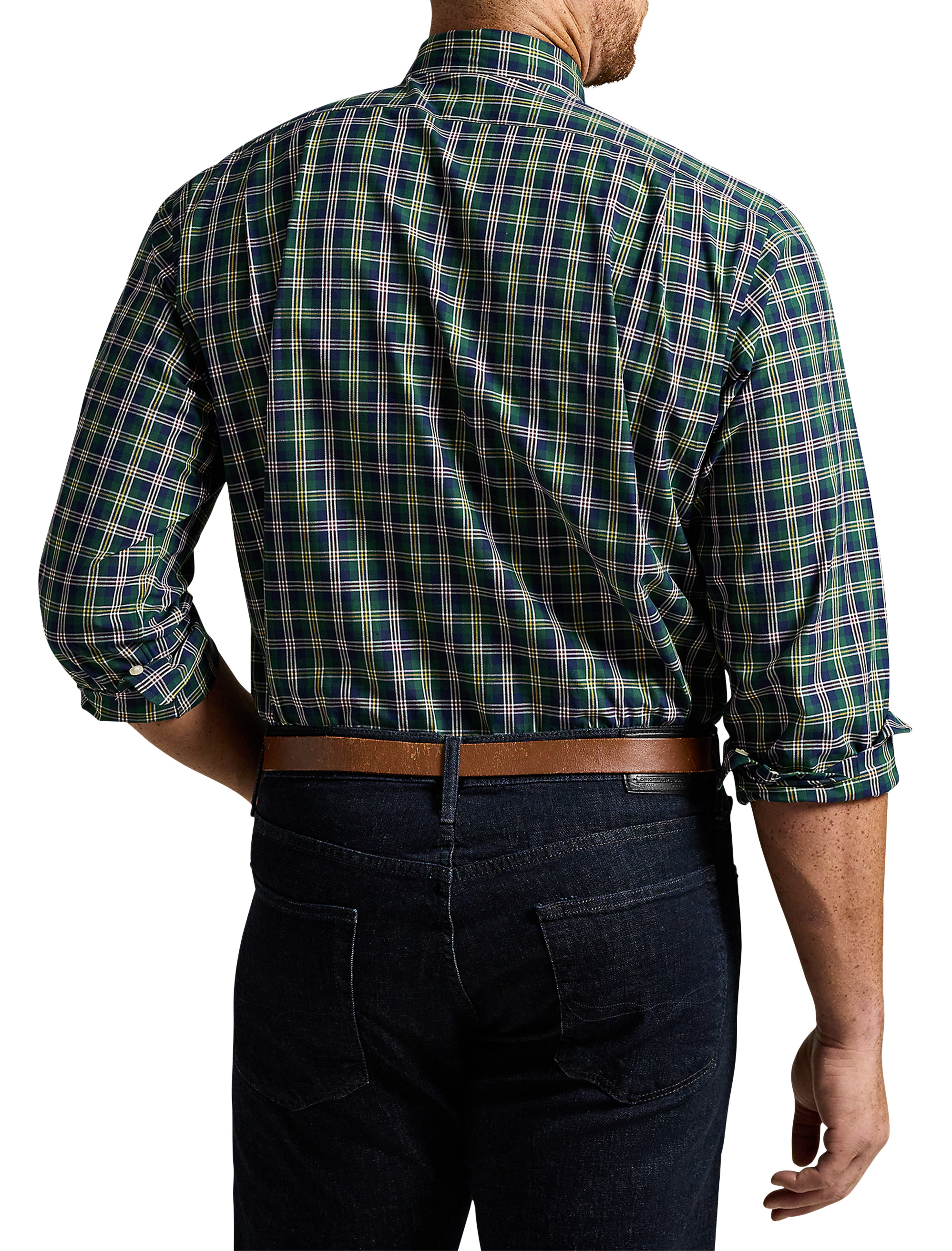 80s Sueded Plaid Sport Shirt