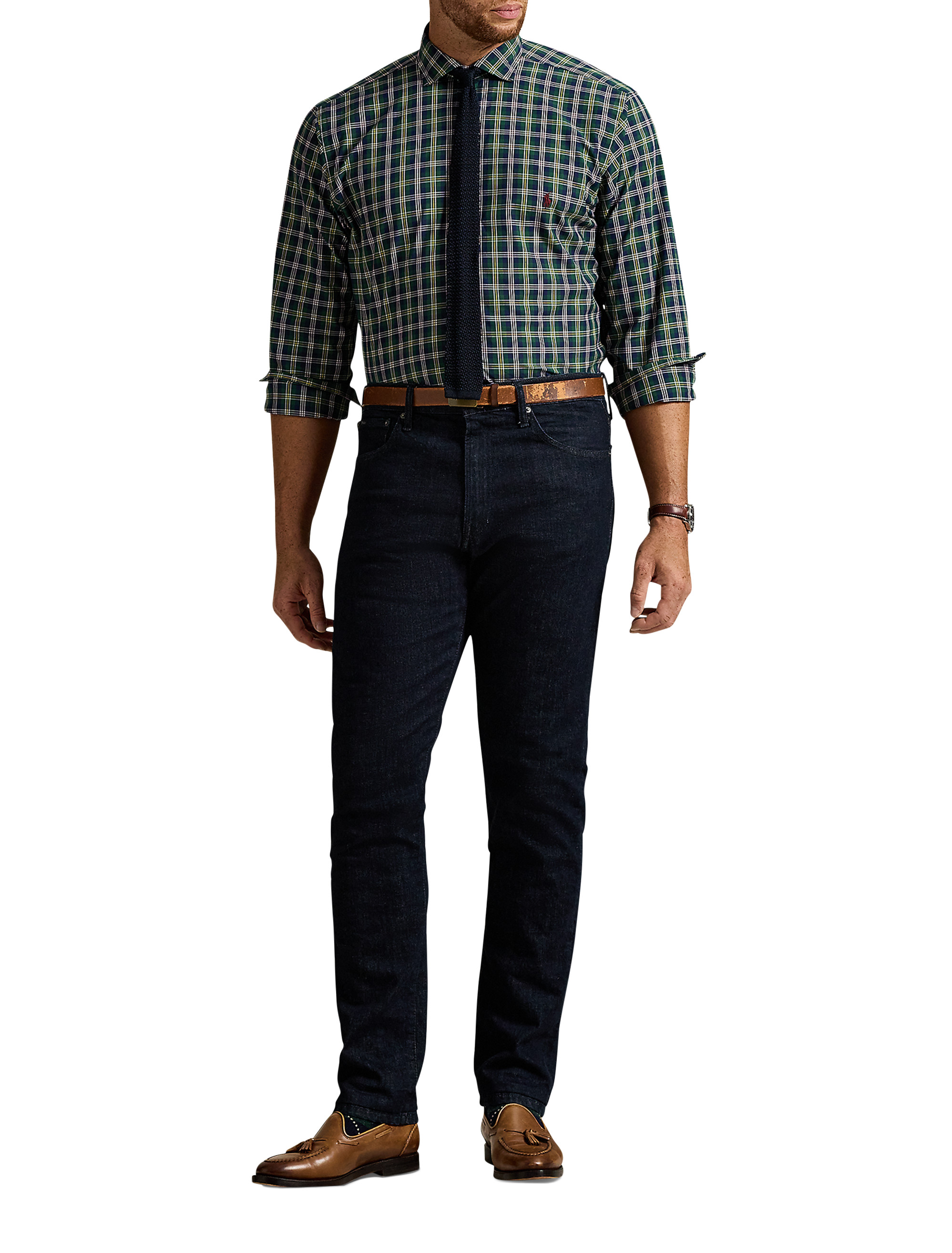 80s Sueded Plaid Sport Shirt