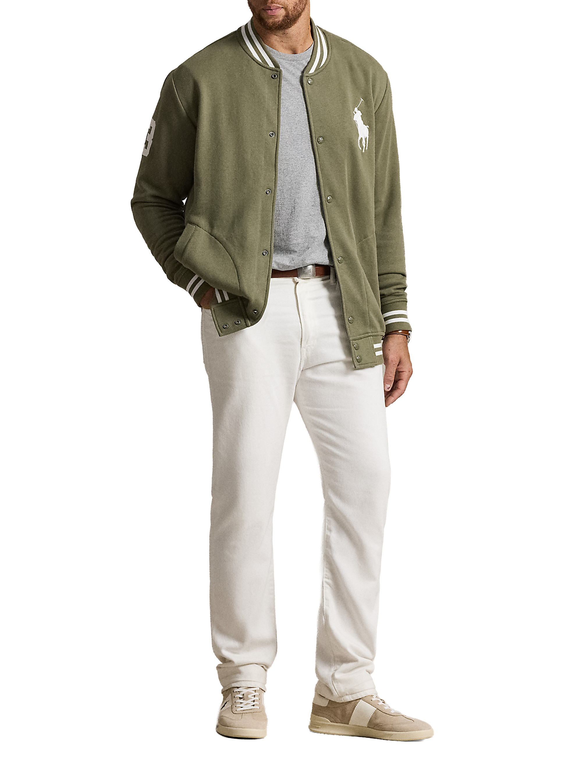 Big + Tall | Polo Ralph Lauren Big Pony Fleece Baseball Jacket | DXL