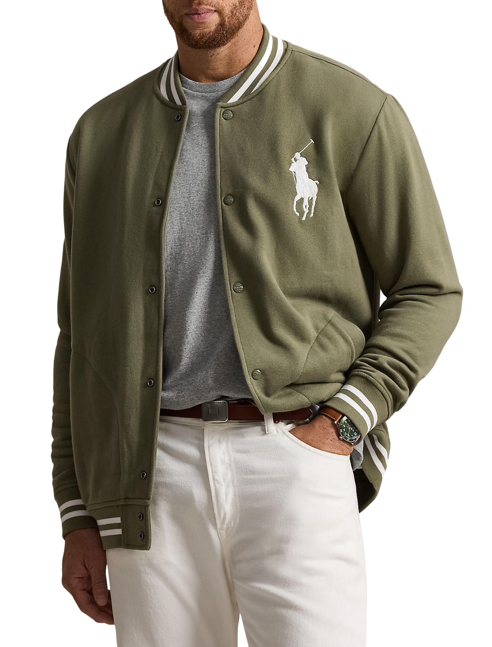 Big + Tall | Polo Ralph Lauren Big Pony Fleece Baseball Jacket | DXL