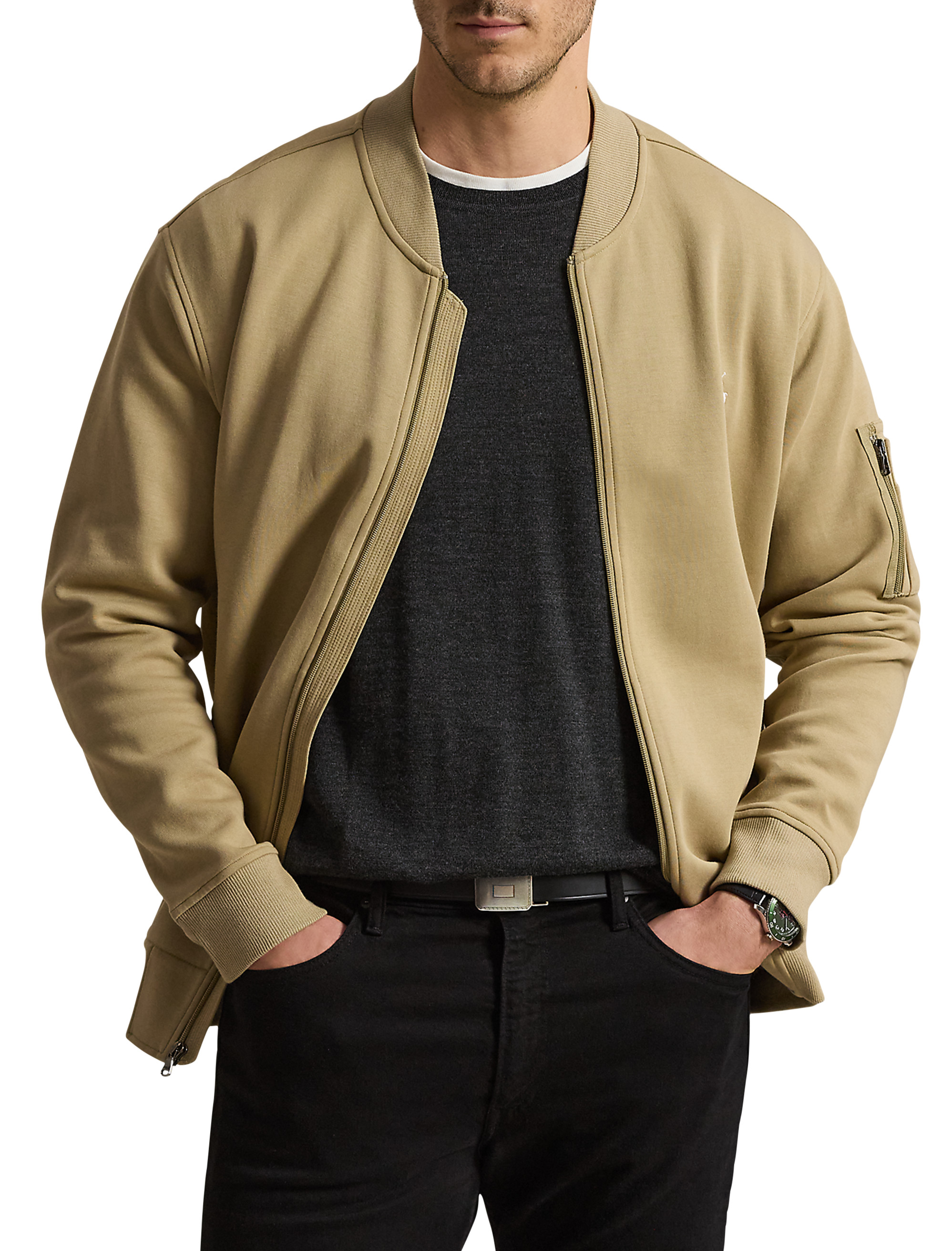 Double-Knit Bomber Jacket