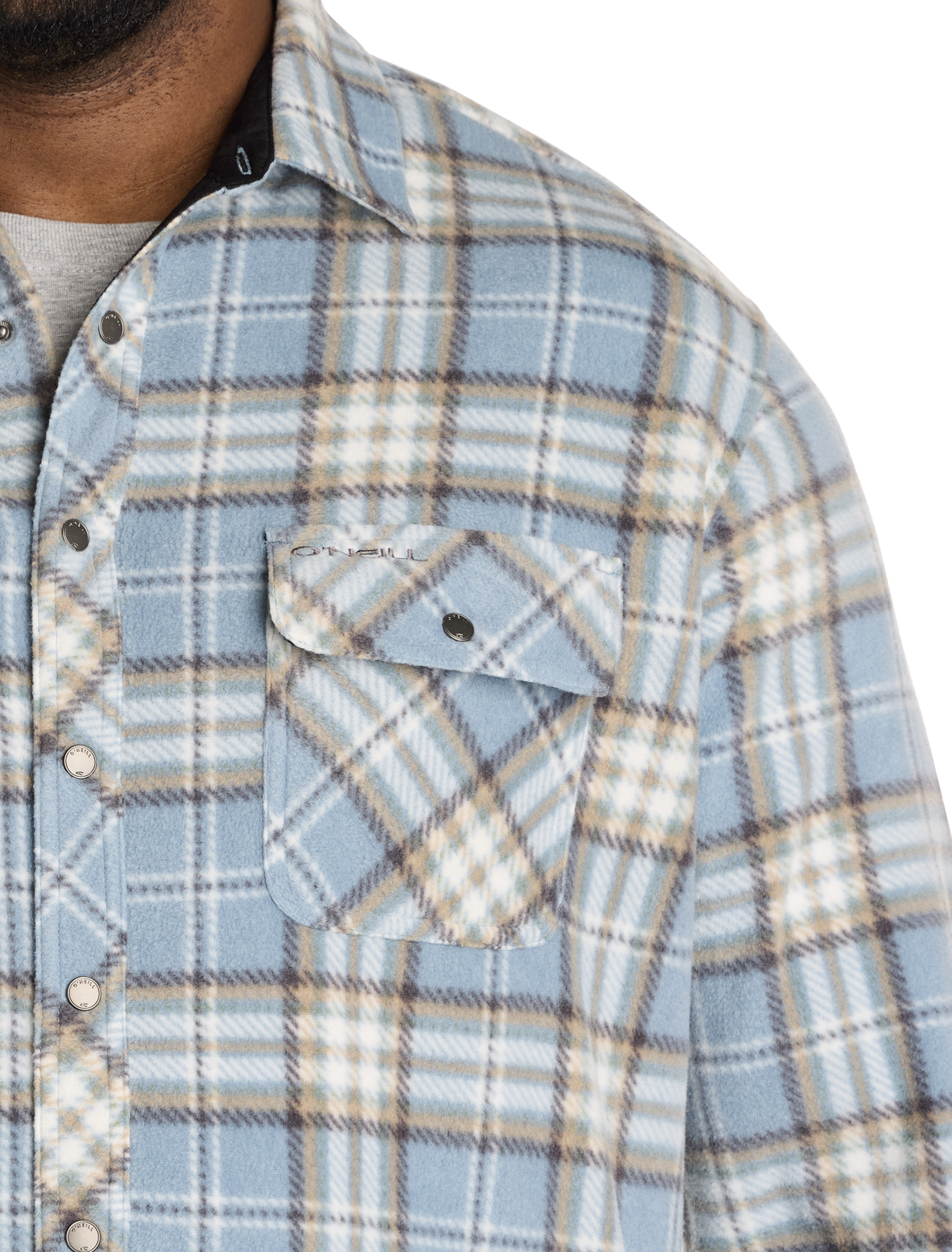 Glacier Plaid Superfleece Flannel Shirt Jacket