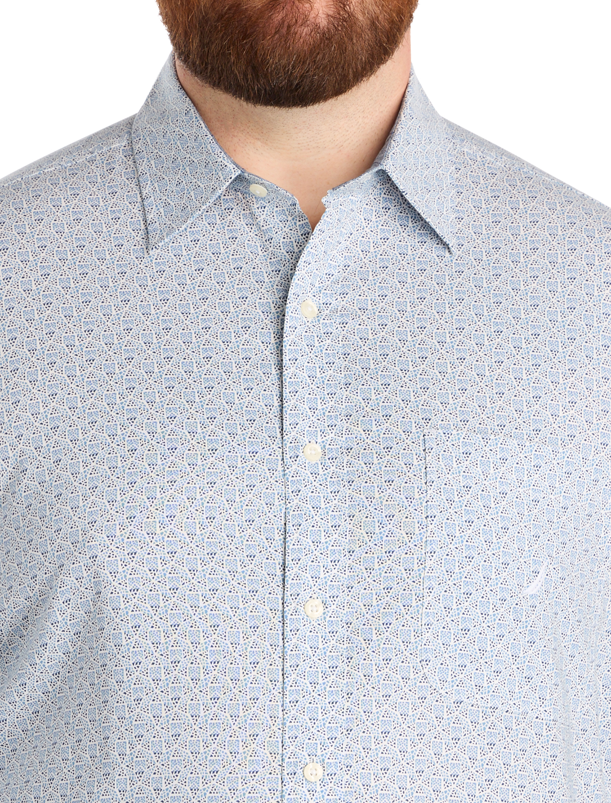 Geometric Print Sport Shirt