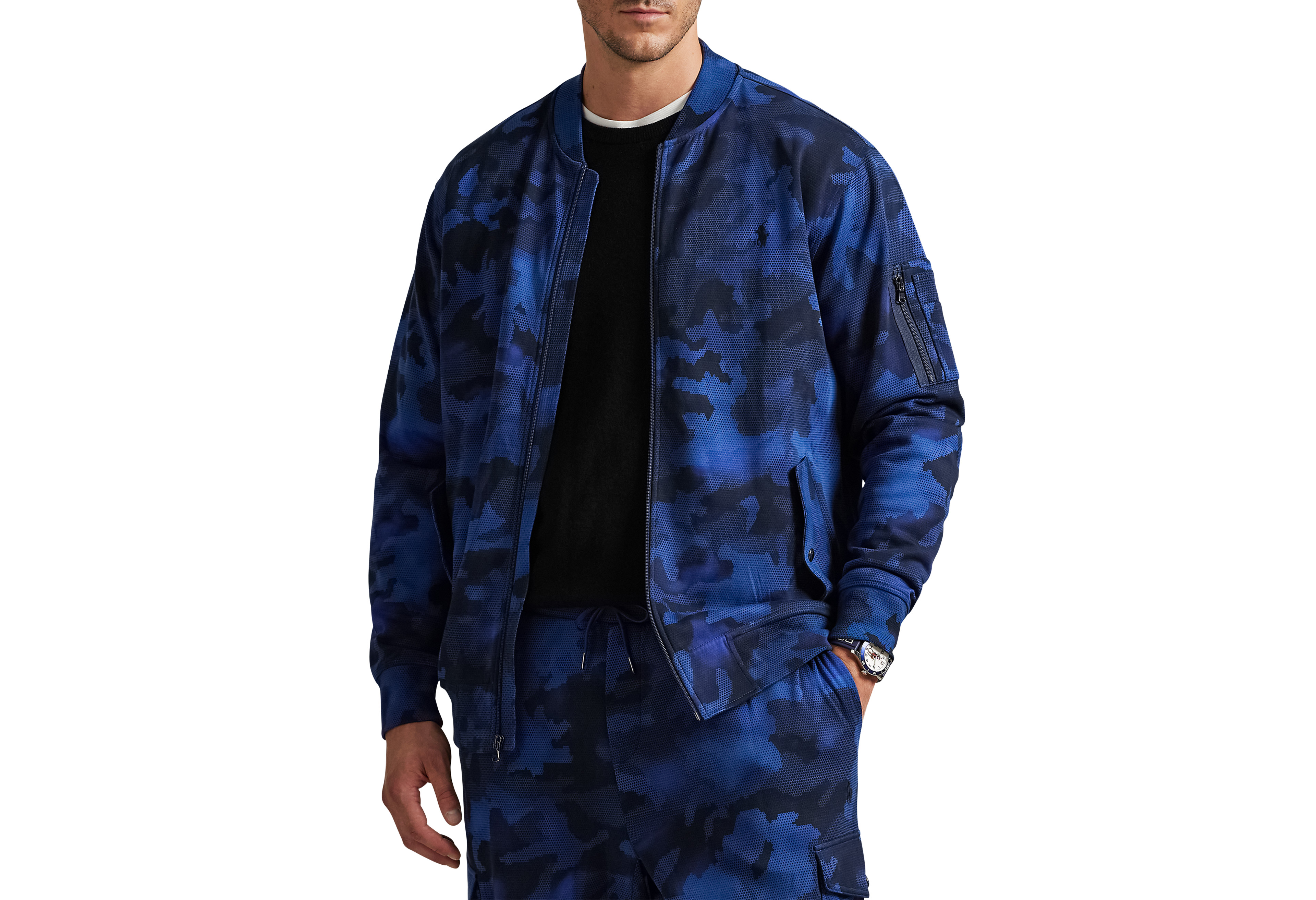 Double Knit Zip-Front Tech Sweatshirt