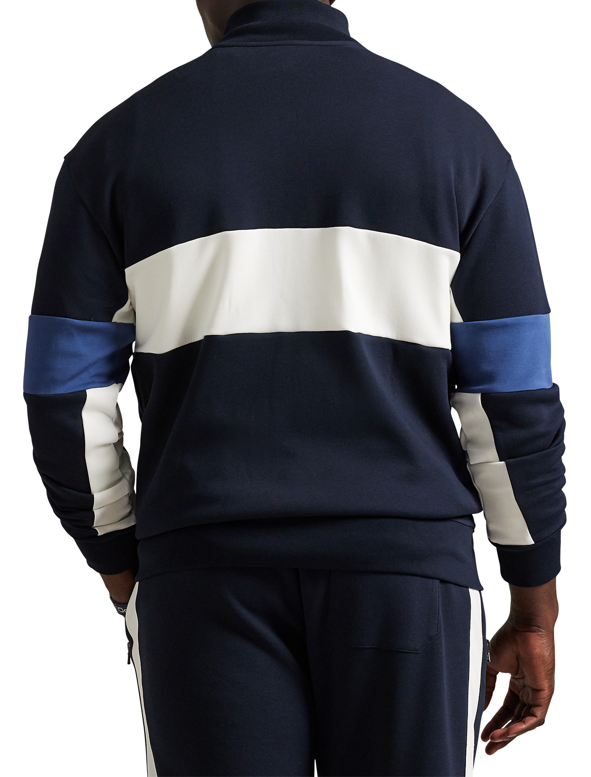 Double-Knit Mesh Mockneck Sweater