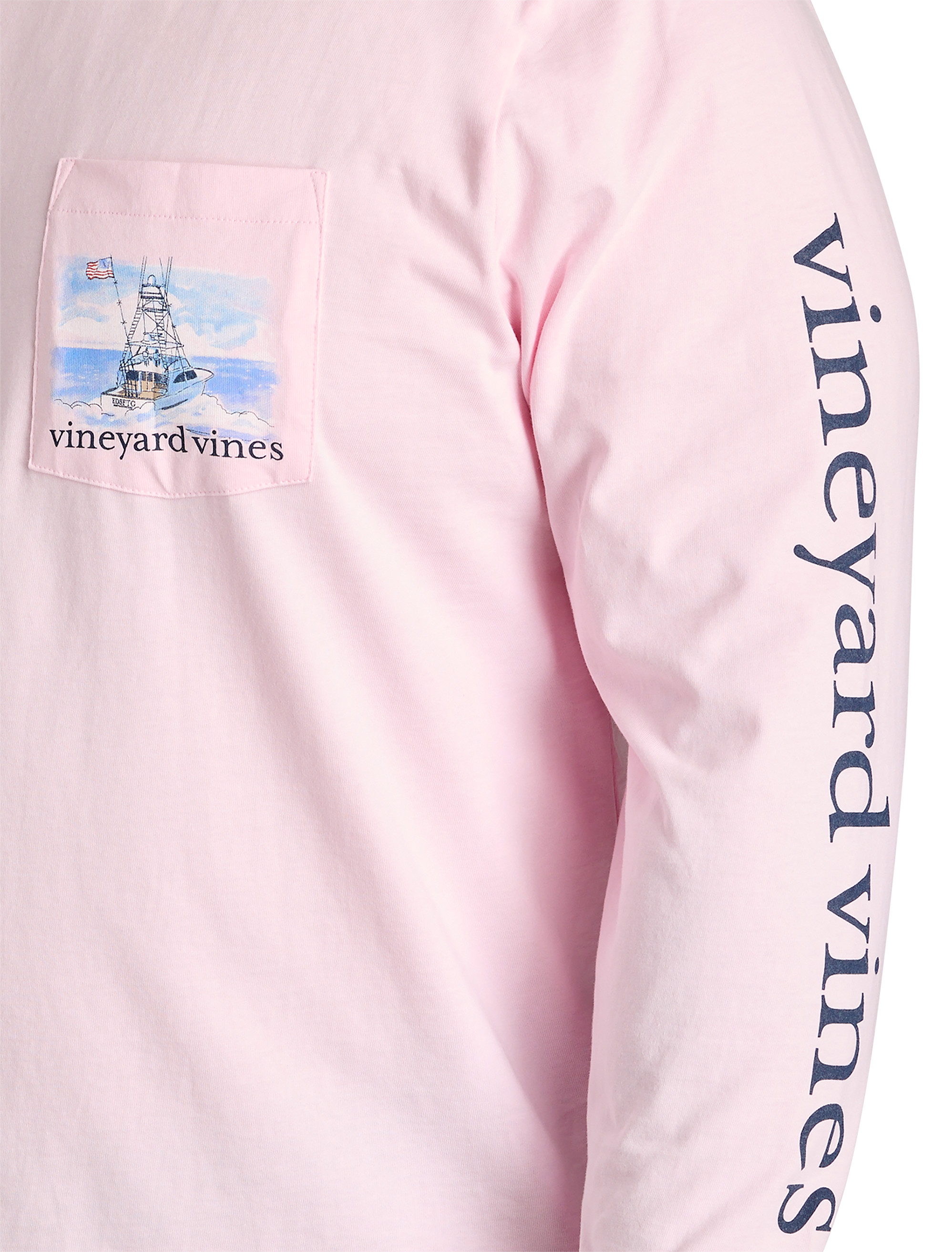 Painted Shining Sea Flag Long-Sleeve Pocket T-Shirt