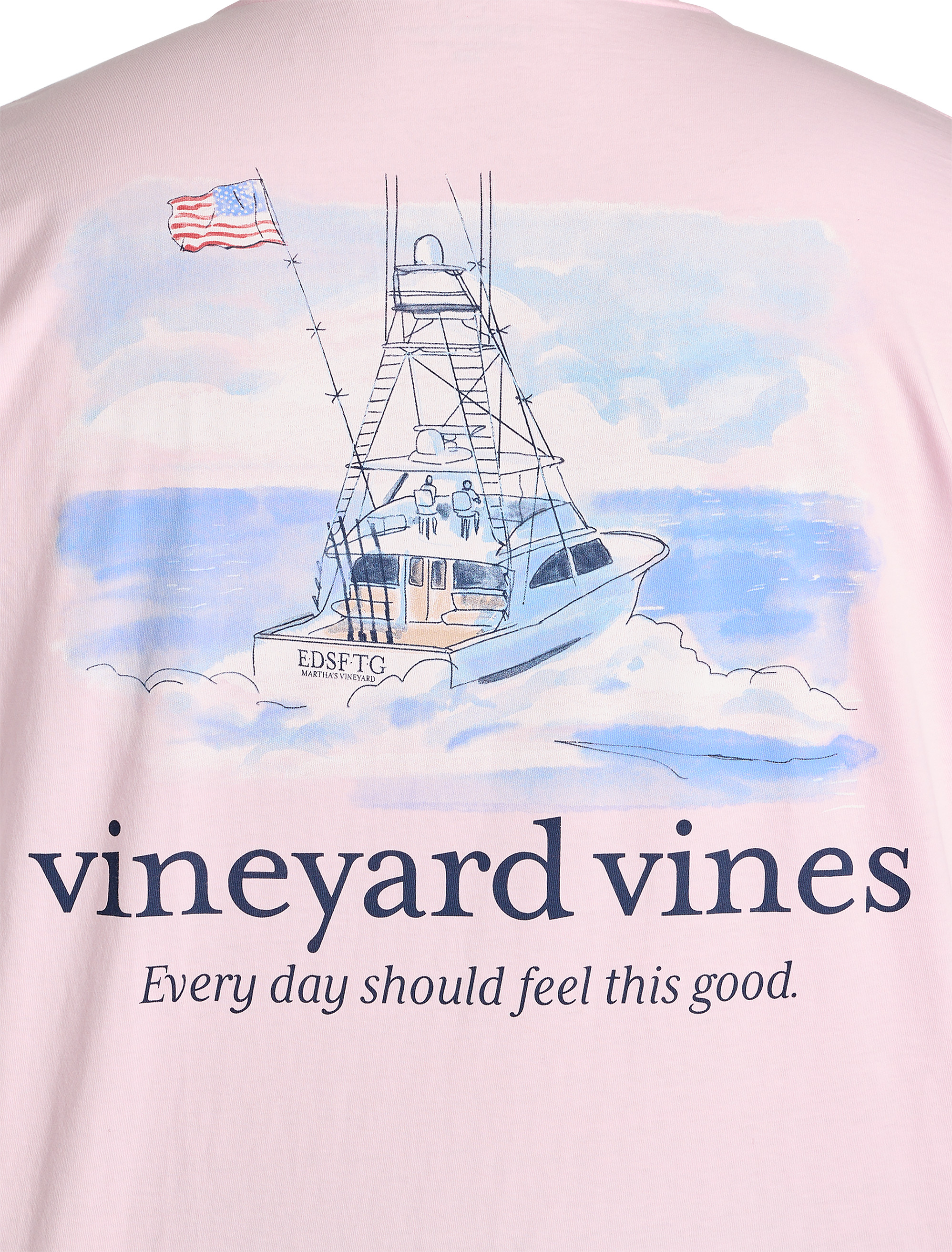 Painted Shining Sea Flag Long-Sleeve Pocket T-Shirt