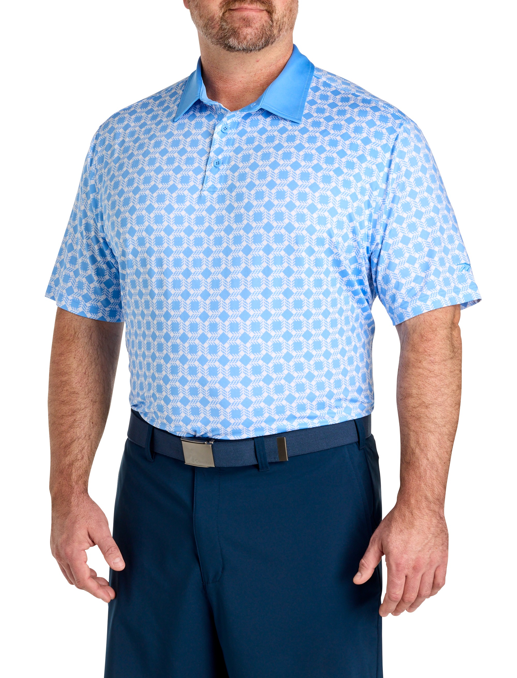 Mosaic Geometric Performance Polo Shirt