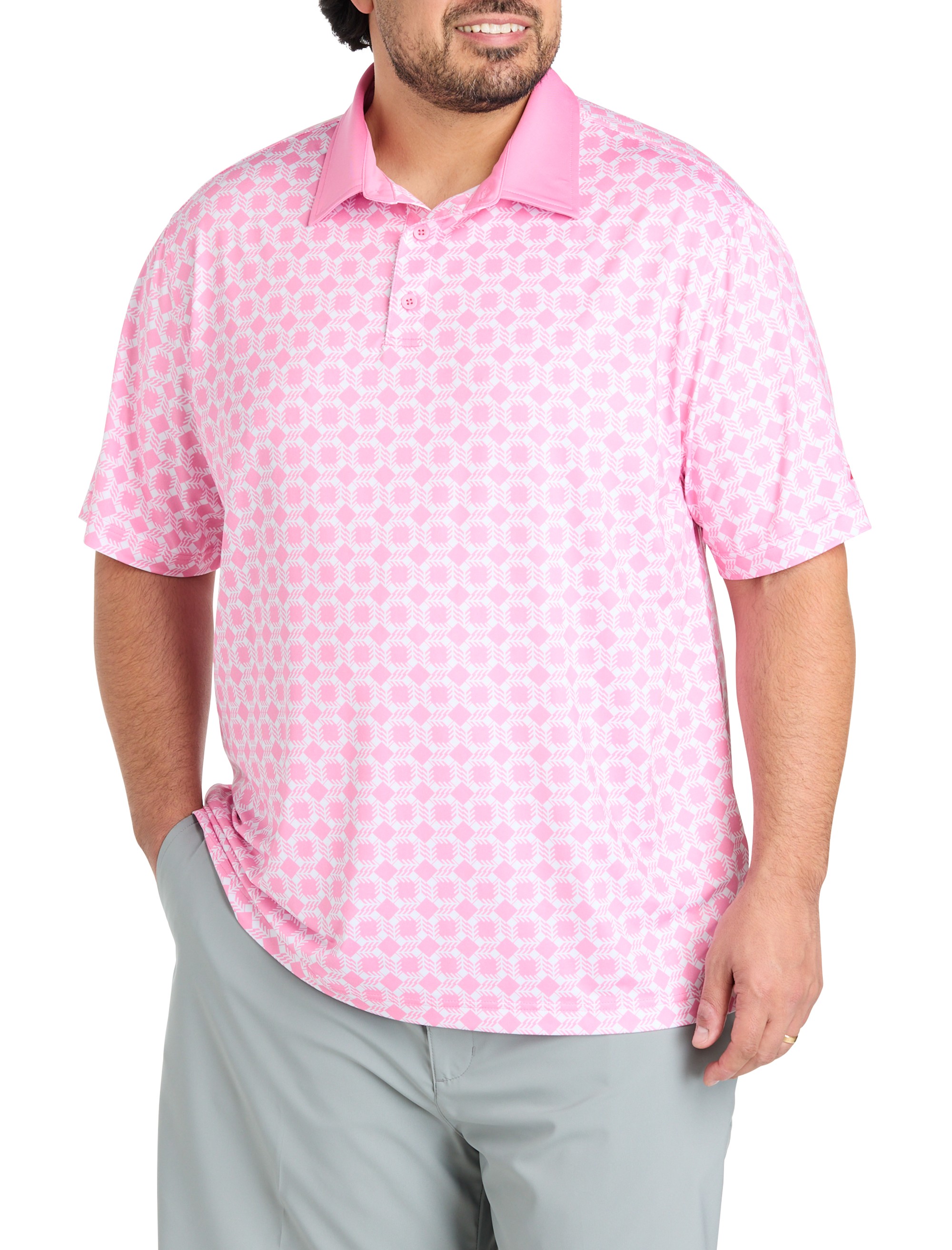 Mosaic Geometric Performance Polo Shirt - thumbnail 3