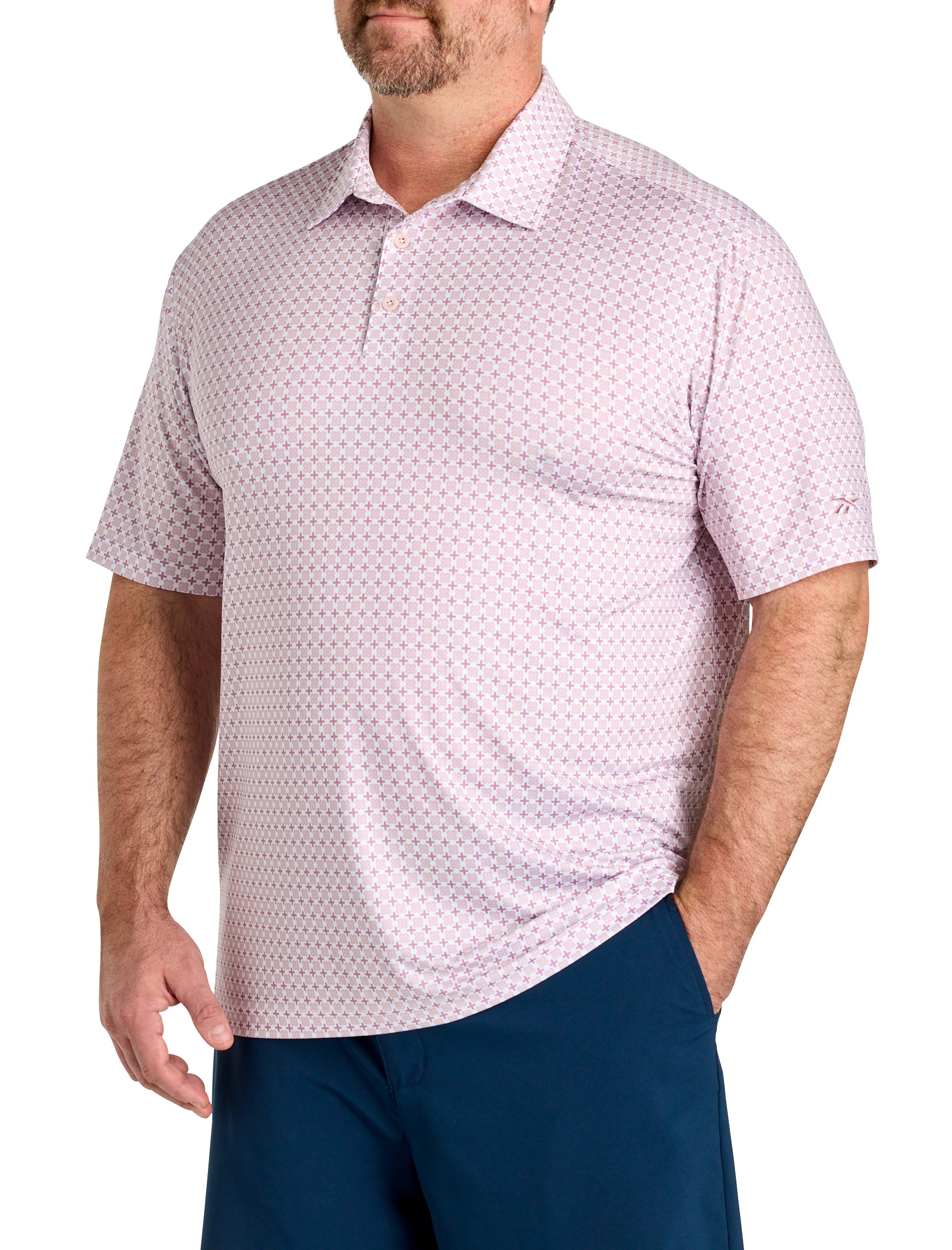 Mini Geometric Print Performance Polo Shirt