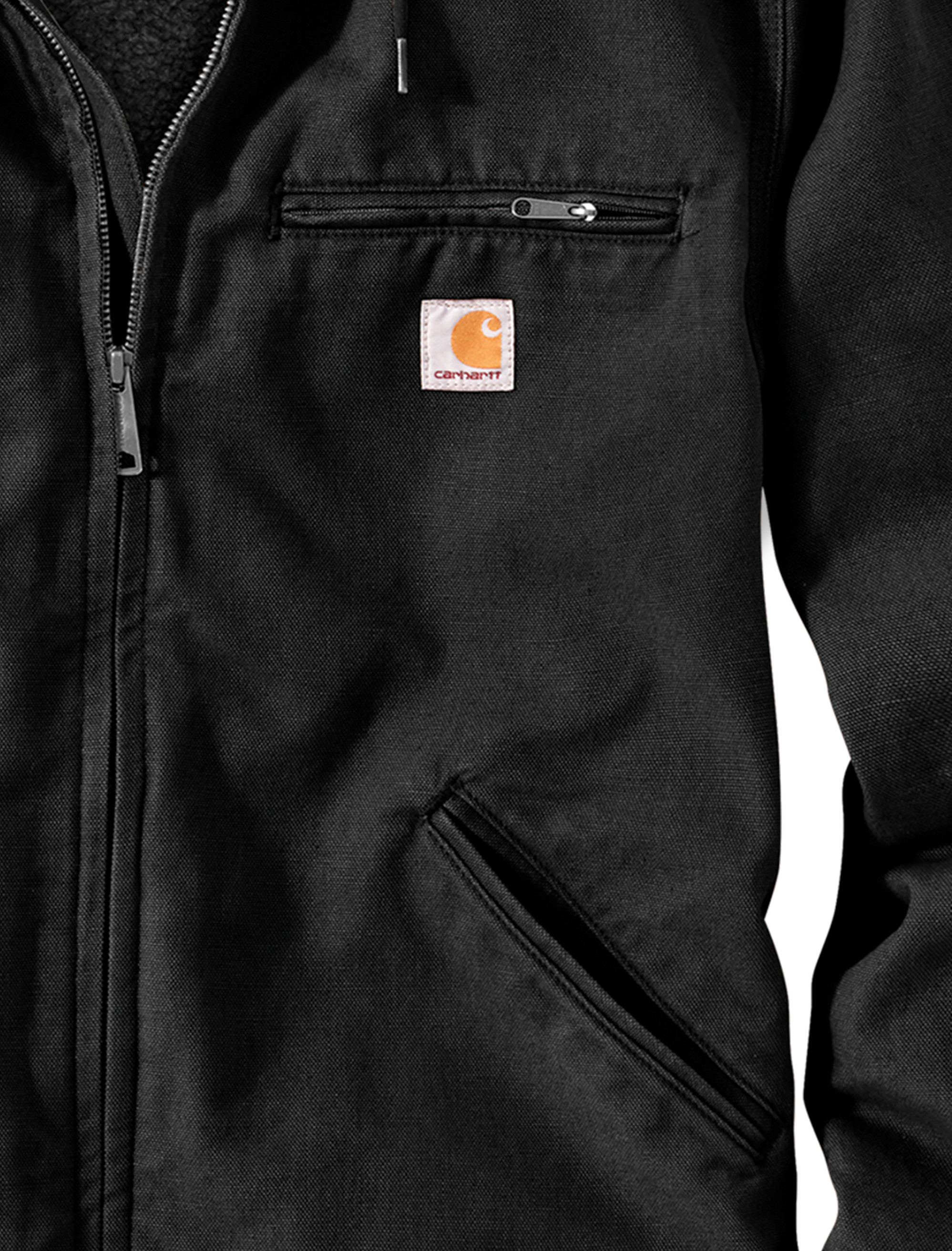 Faux Shearling-Lined Wash Duck Jacket