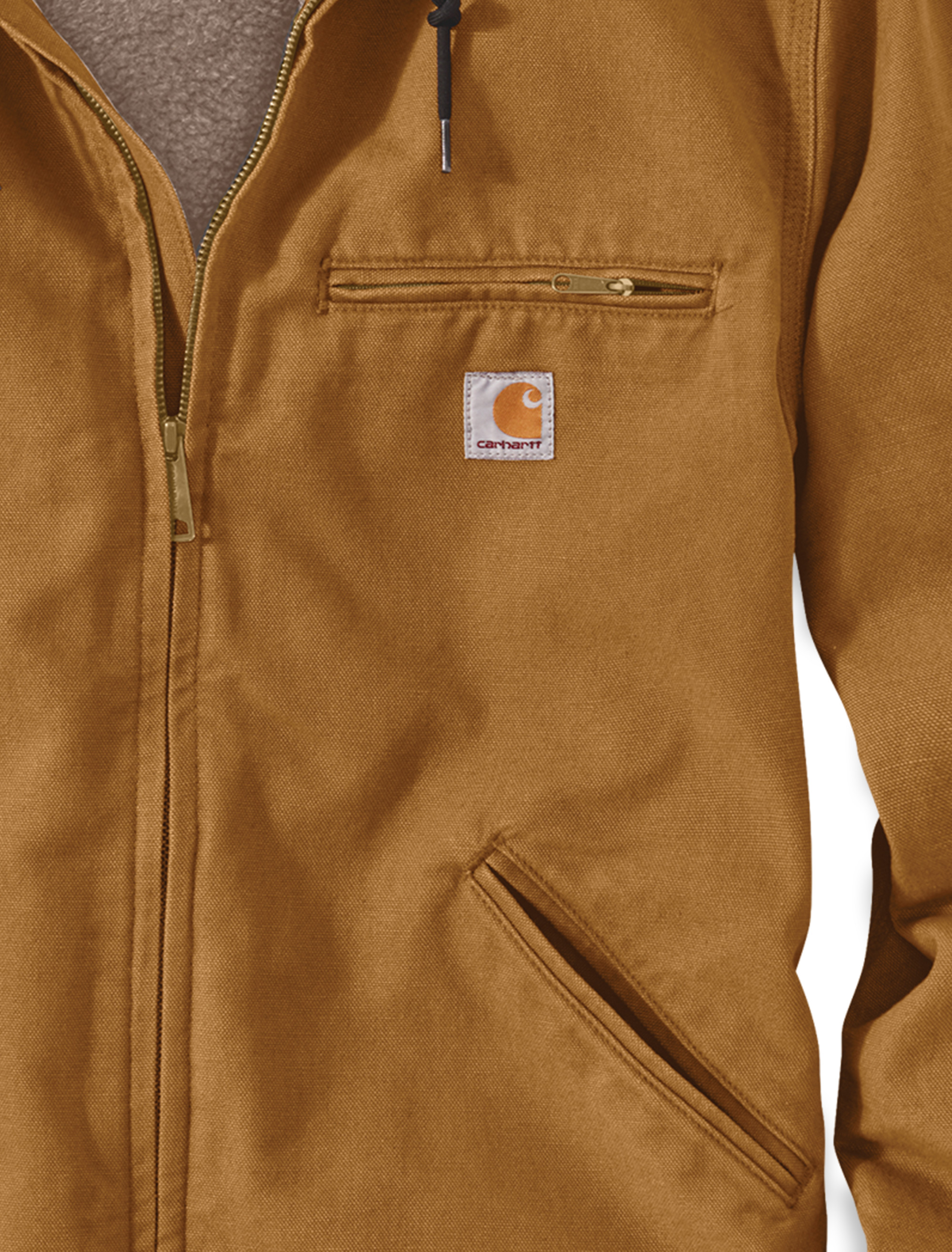 Faux Shearling-Lined Wash Duck Jacket