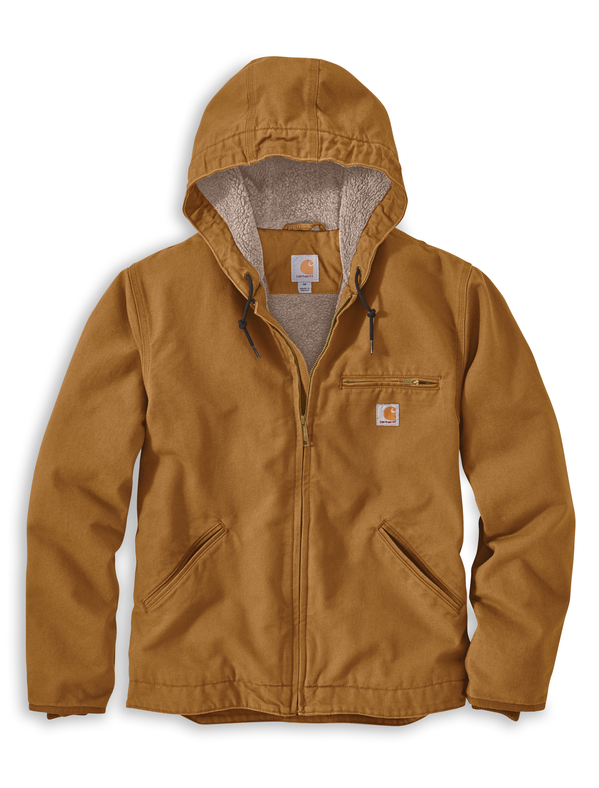 Faux Shearling-Lined Wash Duck Jacket