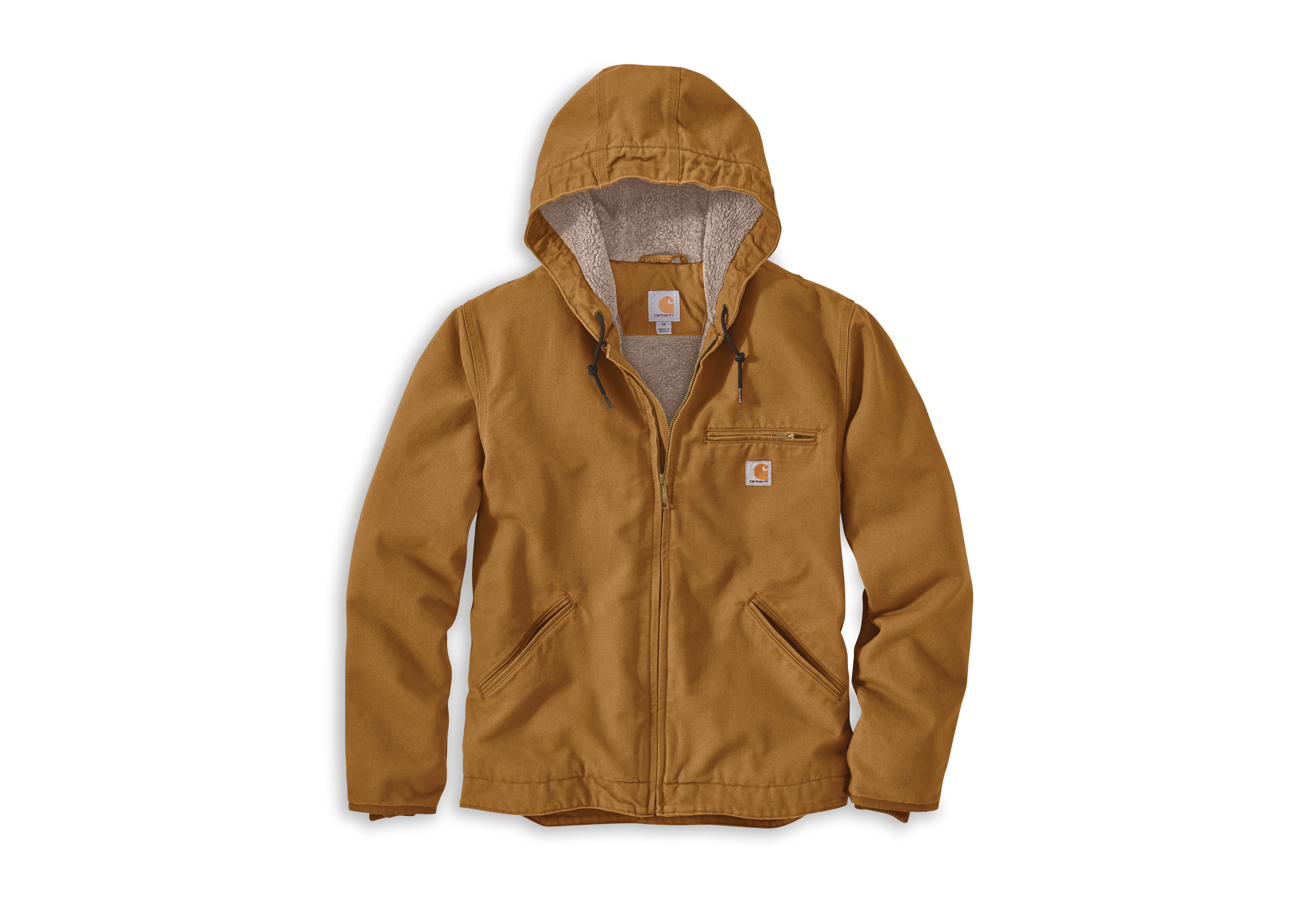 Faux Shearling-Lined Wash Duck Jacket