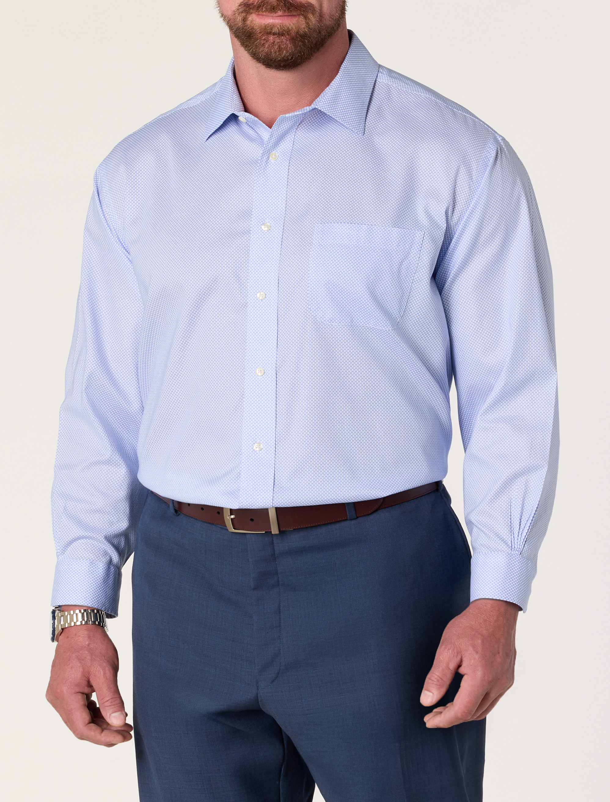 Non-Iron Geometric Patterned Dress Shirt