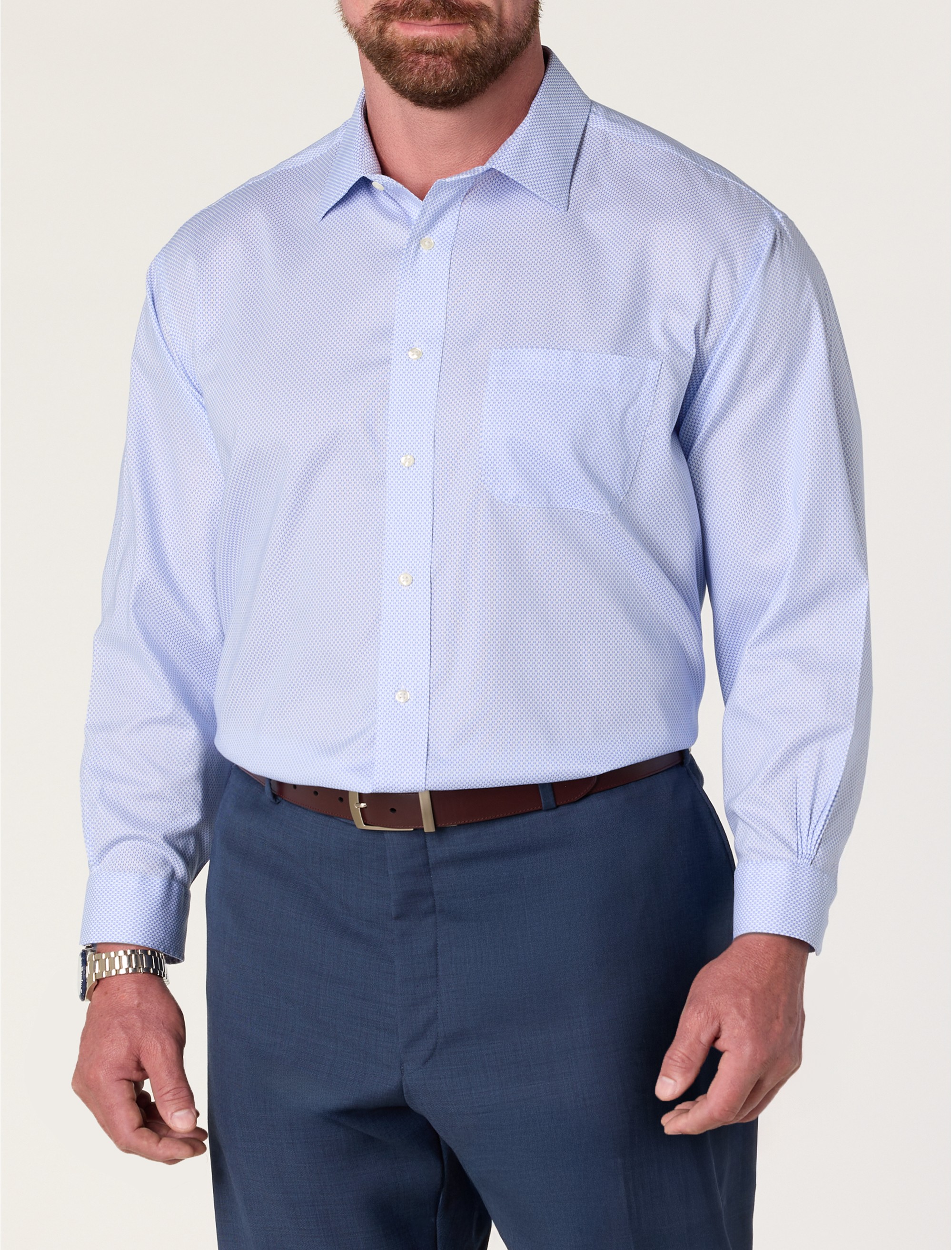 Non-Iron Geometric Patterned Dress Shirt