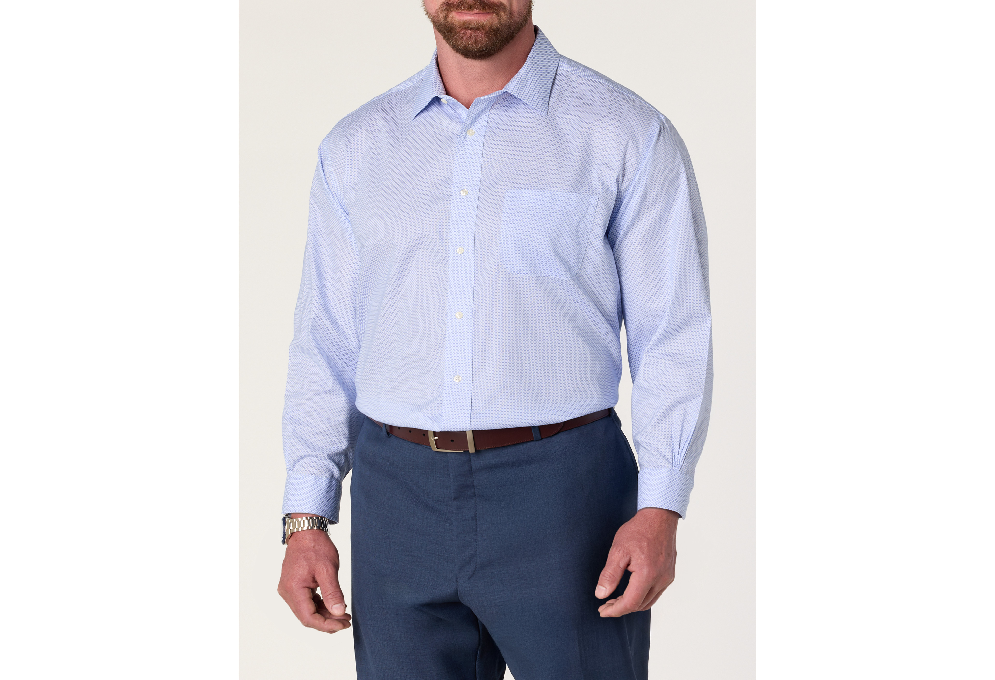 Non-Iron Geometric Patterned Dress Shirt