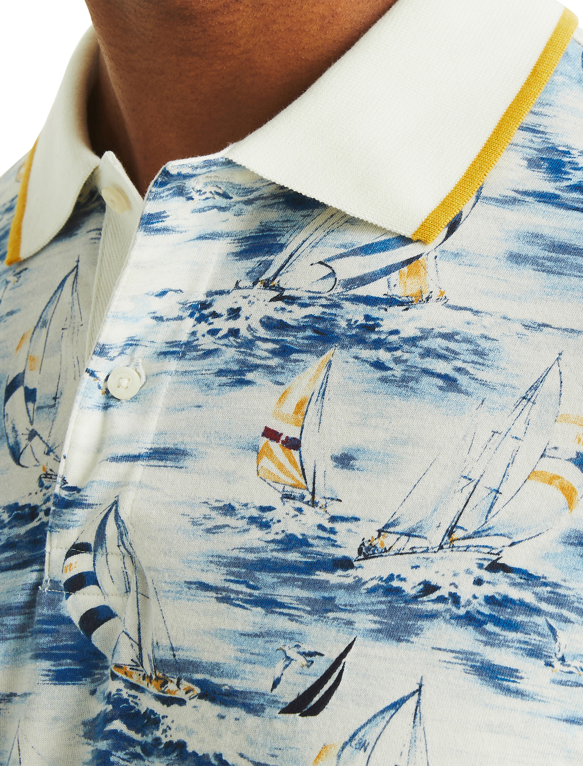 Short Sleeve Polo with Sailboat Insignia