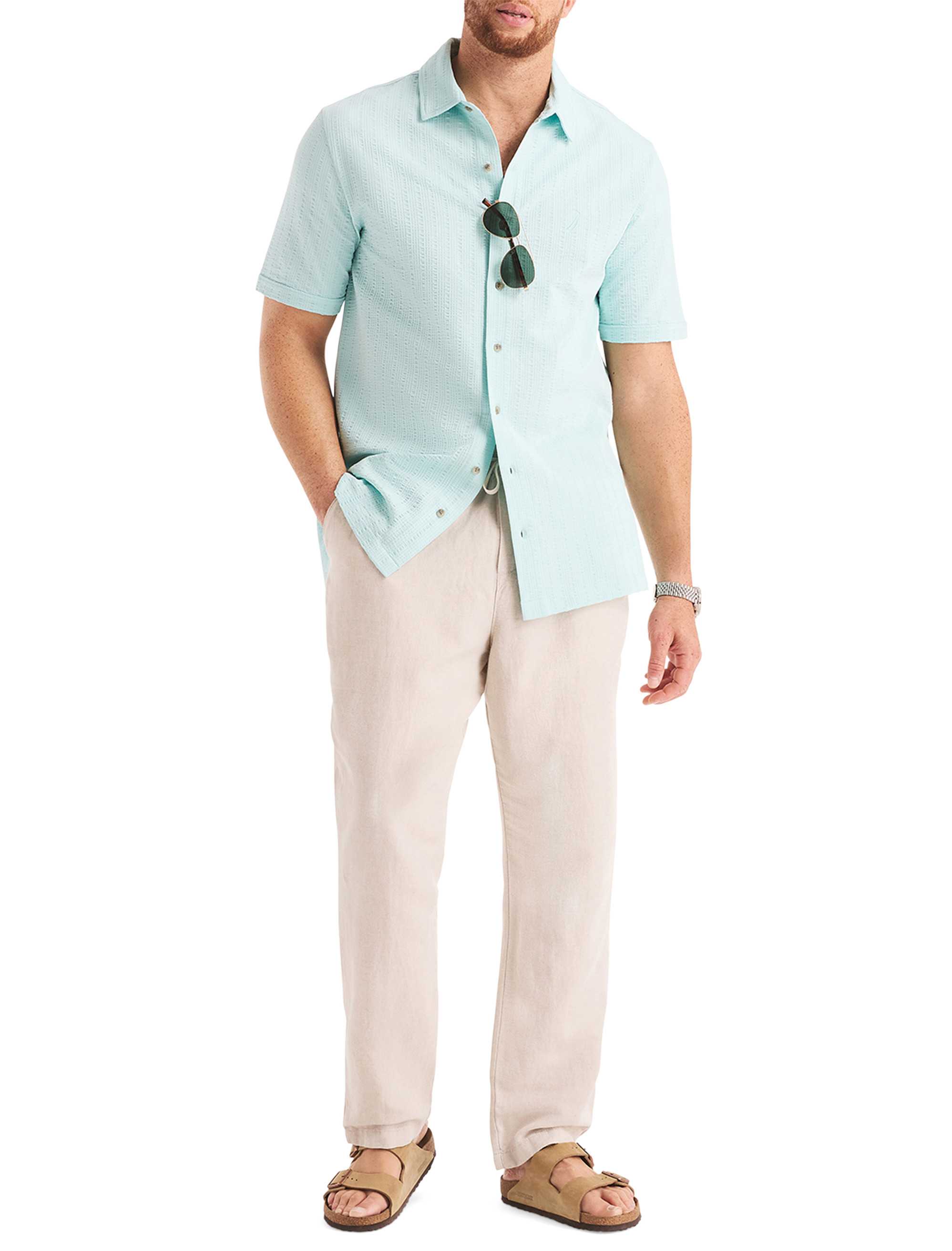 Big + Tall | Nautica Seersucker Polo Shirt | DXL
