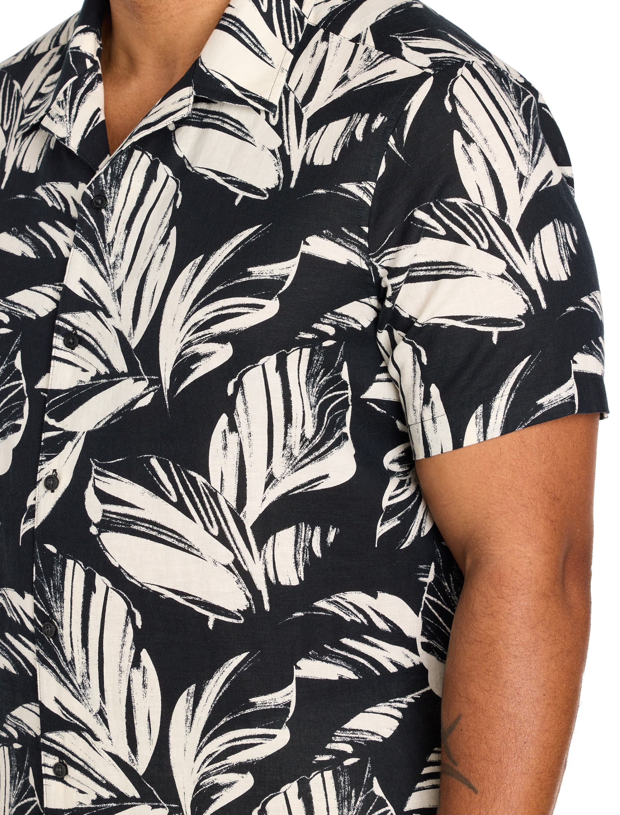 Printed Leaf Camp Shirt