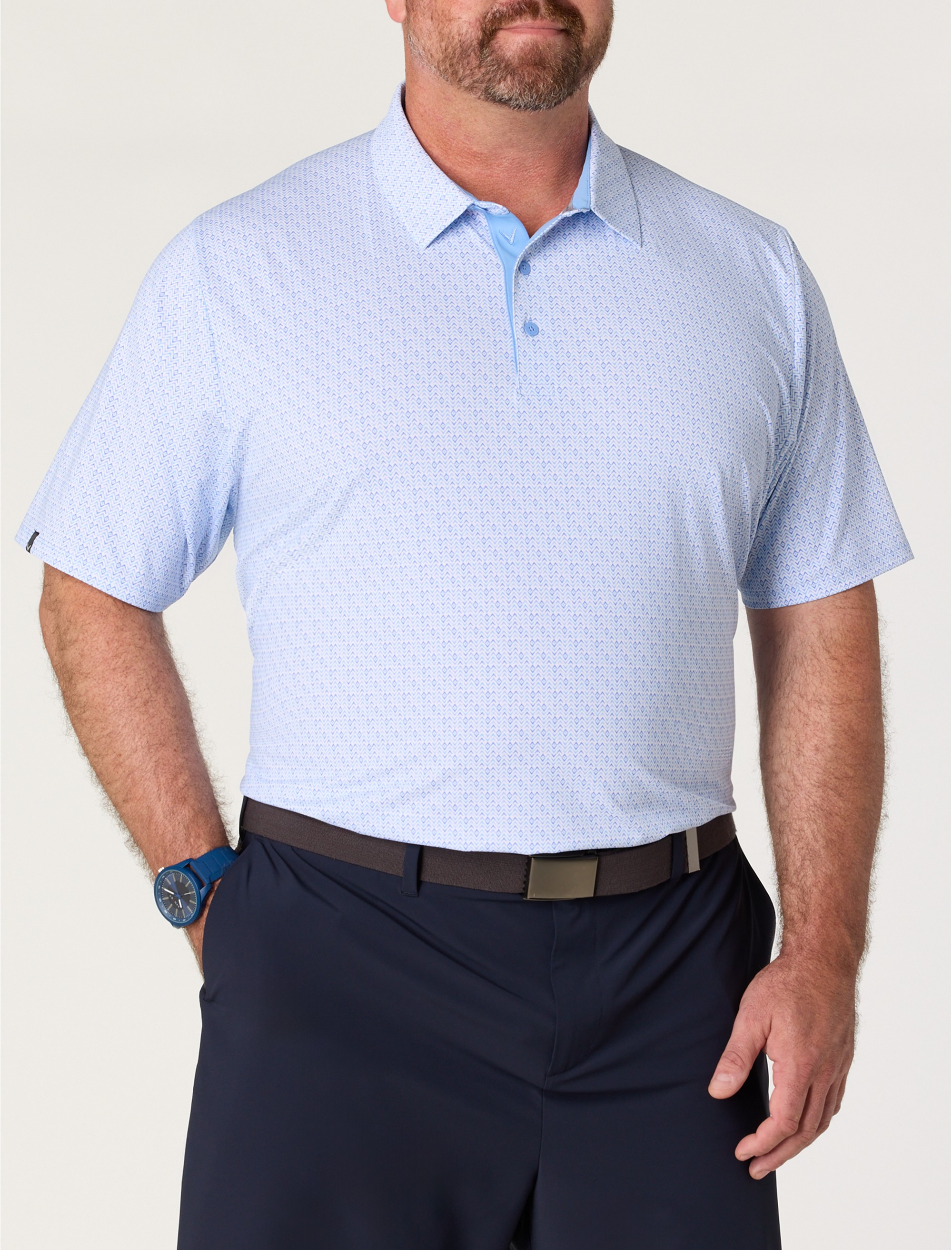 Chevron Print Polo Shirt
