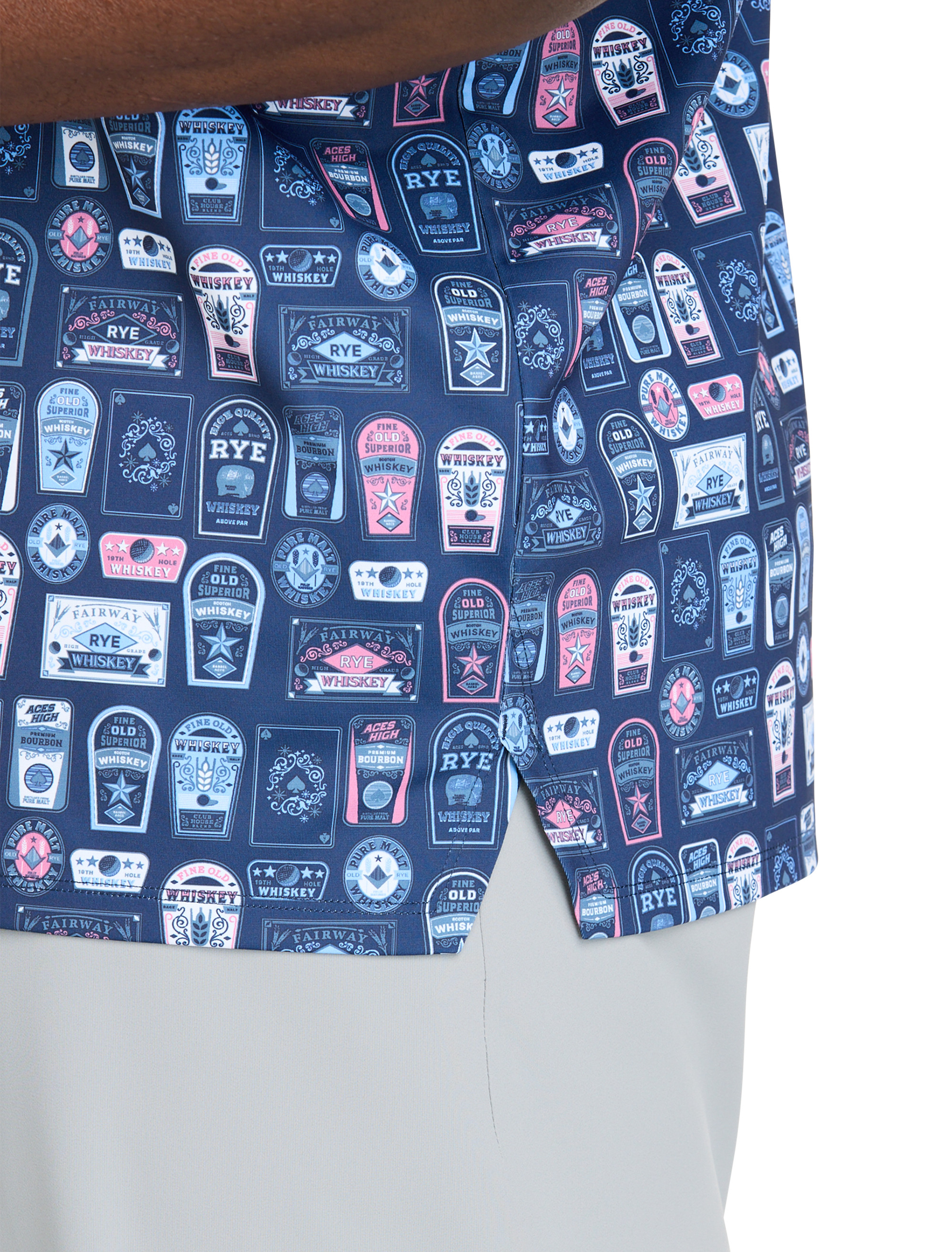 Whiskey Ace Printed Gold Polo Shirt